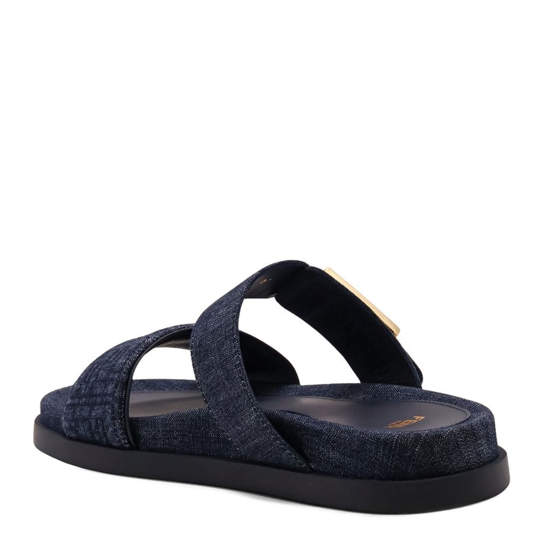 Dark Blue Denim Fabric Slides - Image 2
