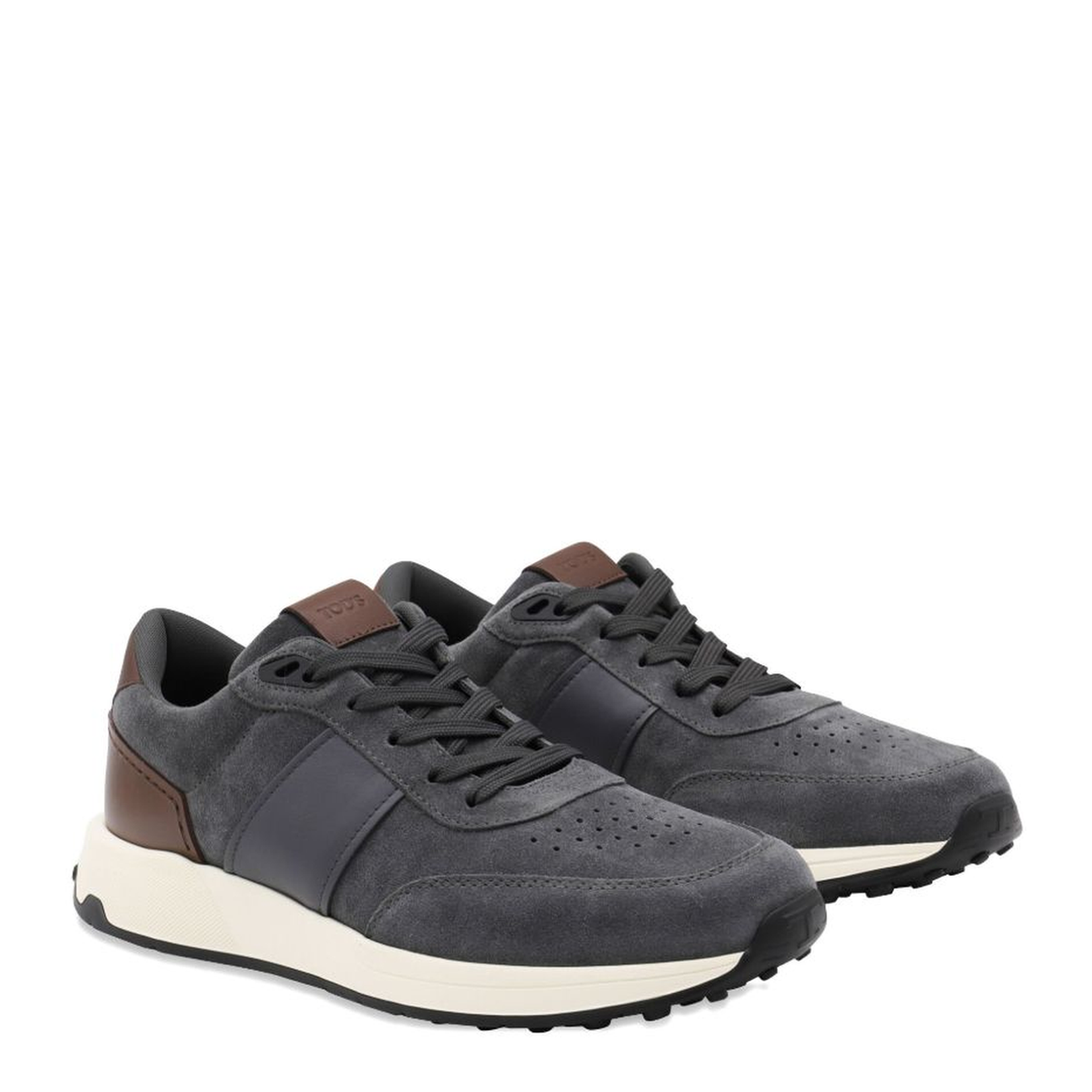 Grey Suede Upper Lace-Up Shoes - Image 2