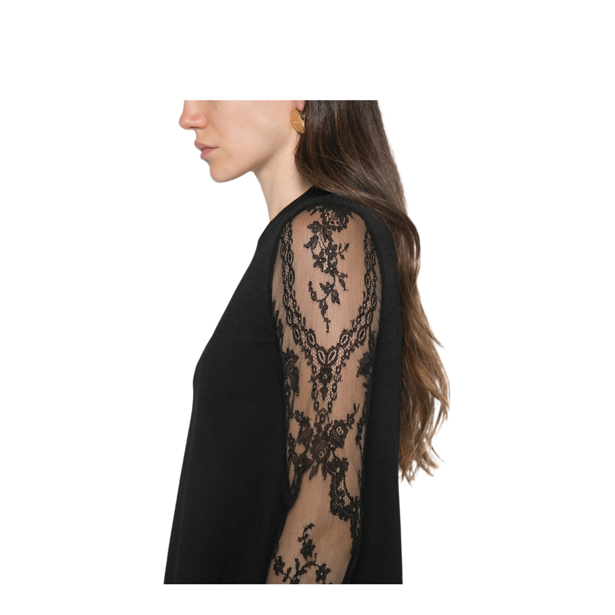 Lace-Sleeve Mini Dress - Image 2