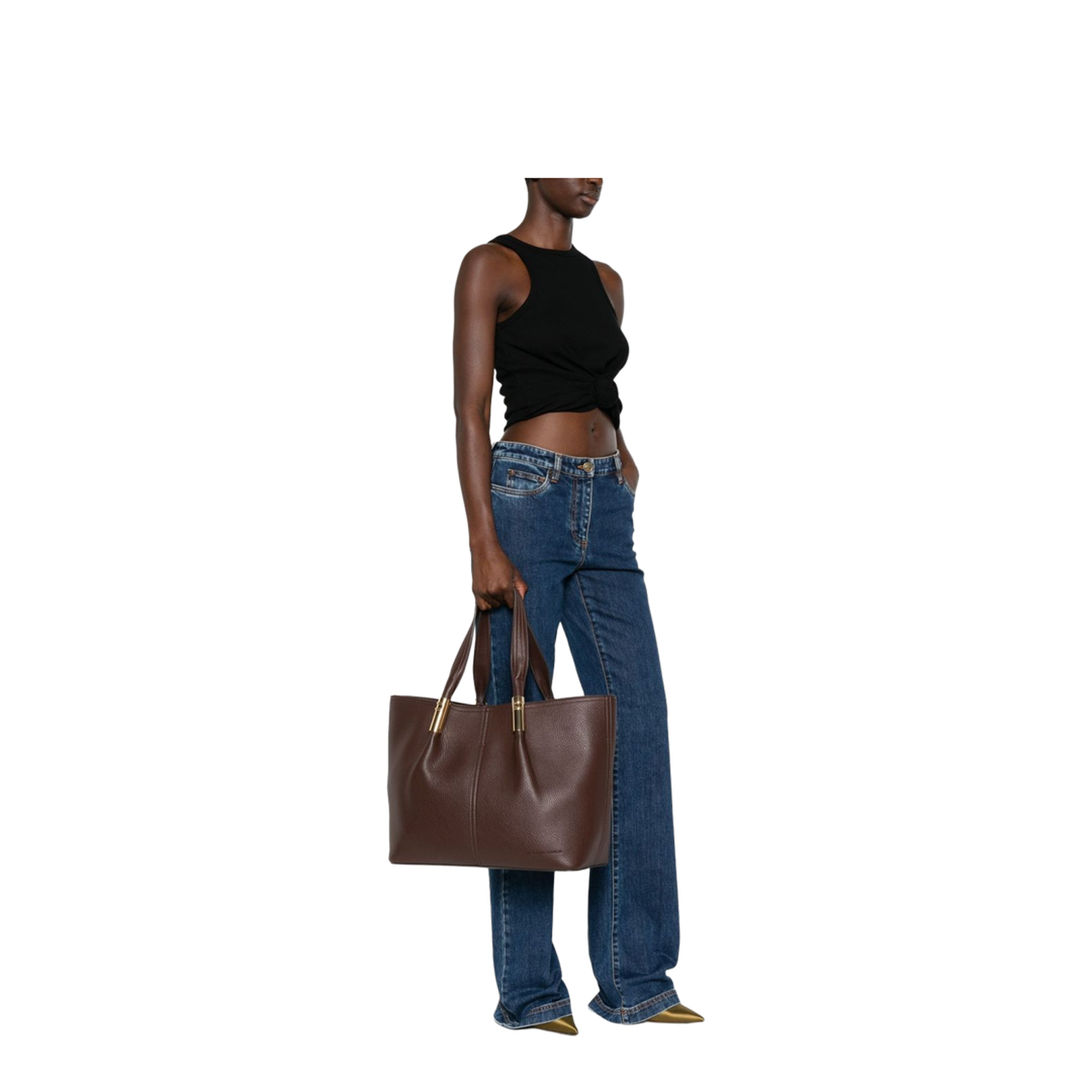 Logo Details Large Polyester-Polyurethane Tote Bag - Brown sugar - Image 4