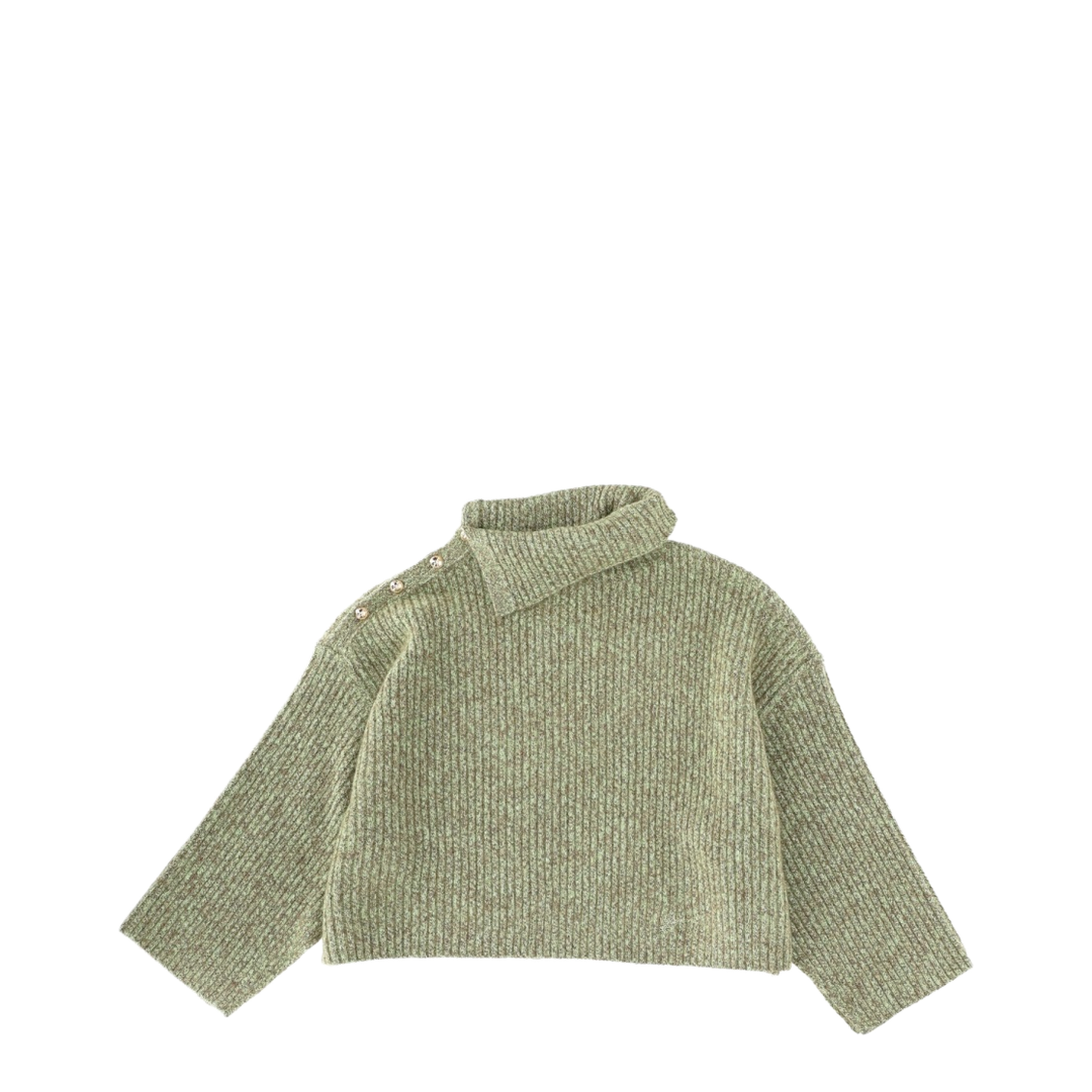 Wool Asymmetric Neck Sweater - Image 1
