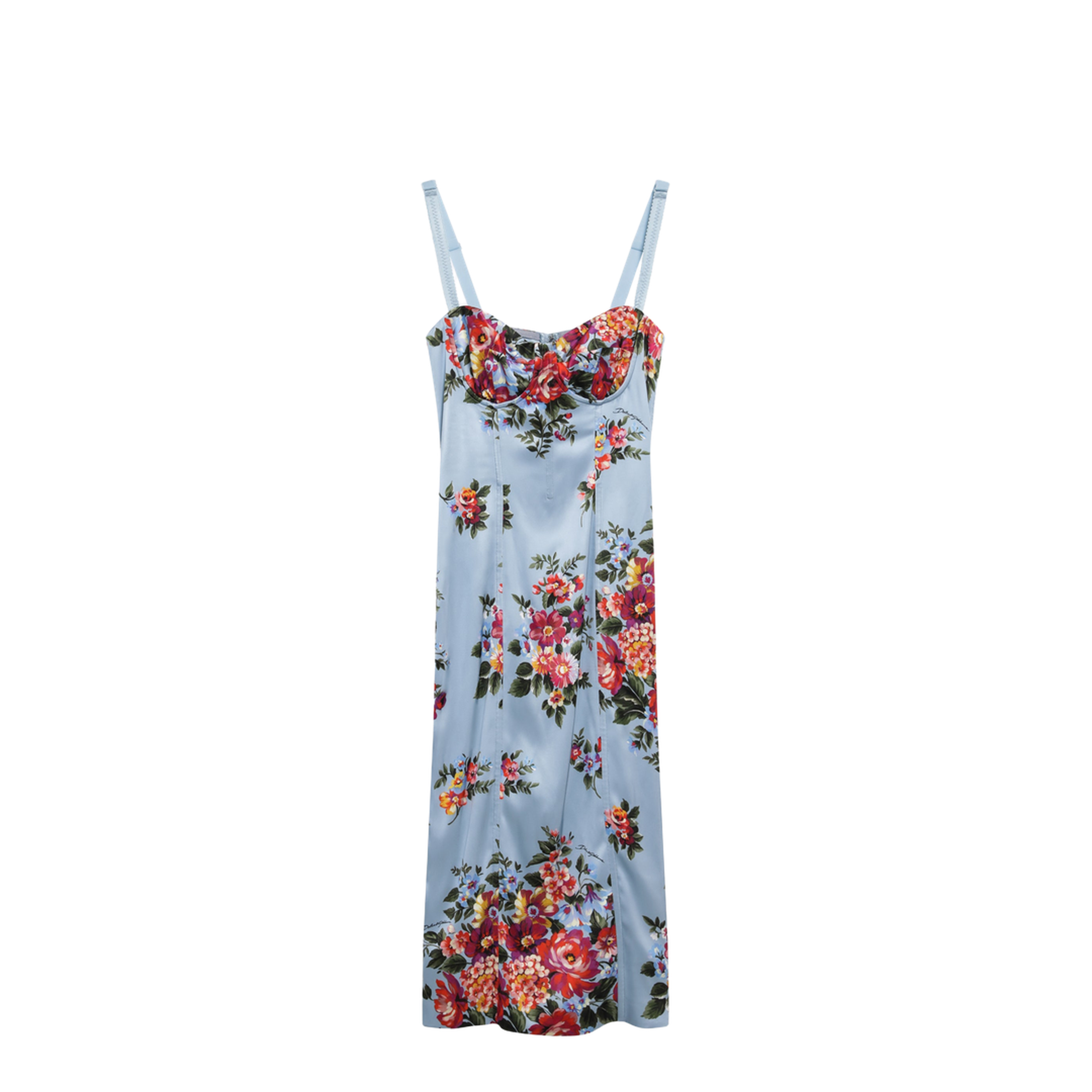 Midi Dress in Twill with Floral Print - Image 1