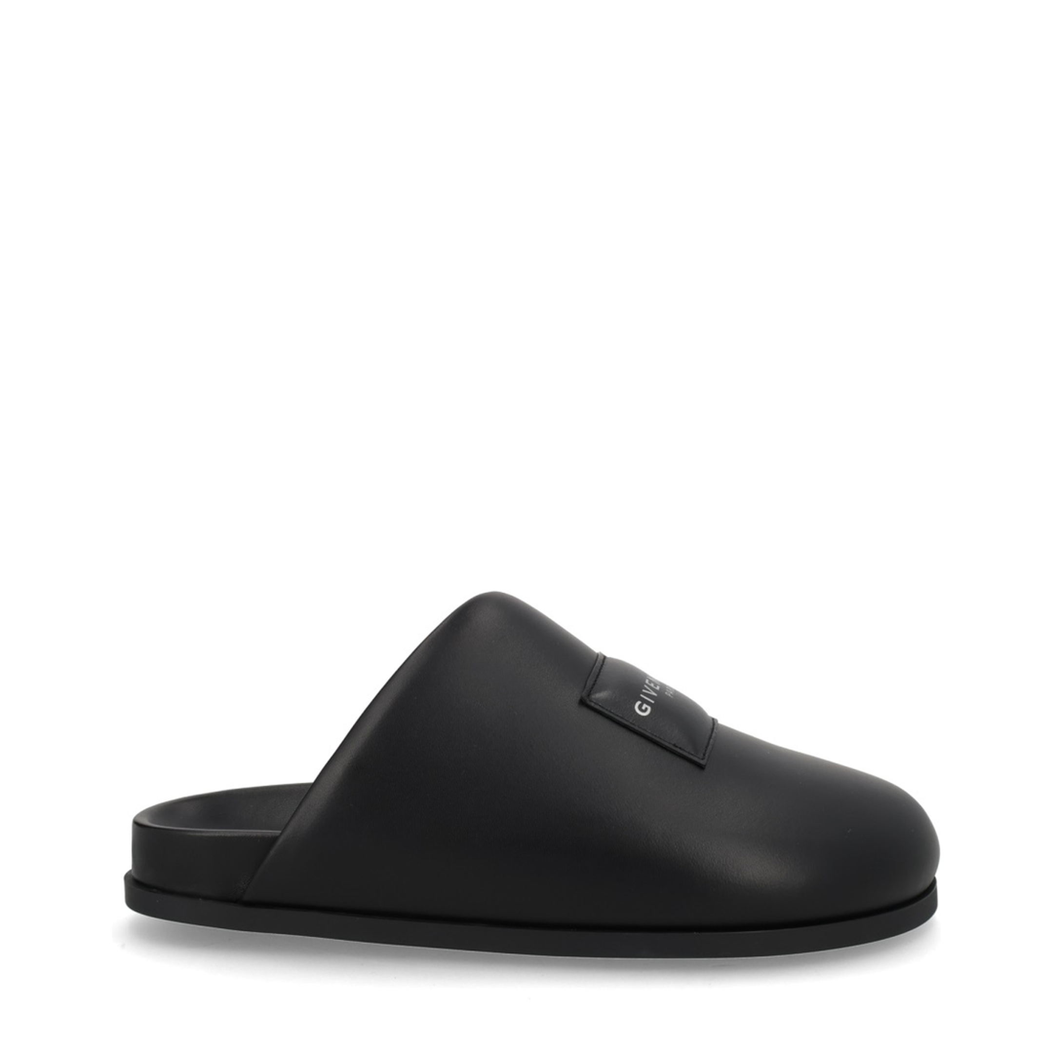 Black Leather Slippers - Image 1