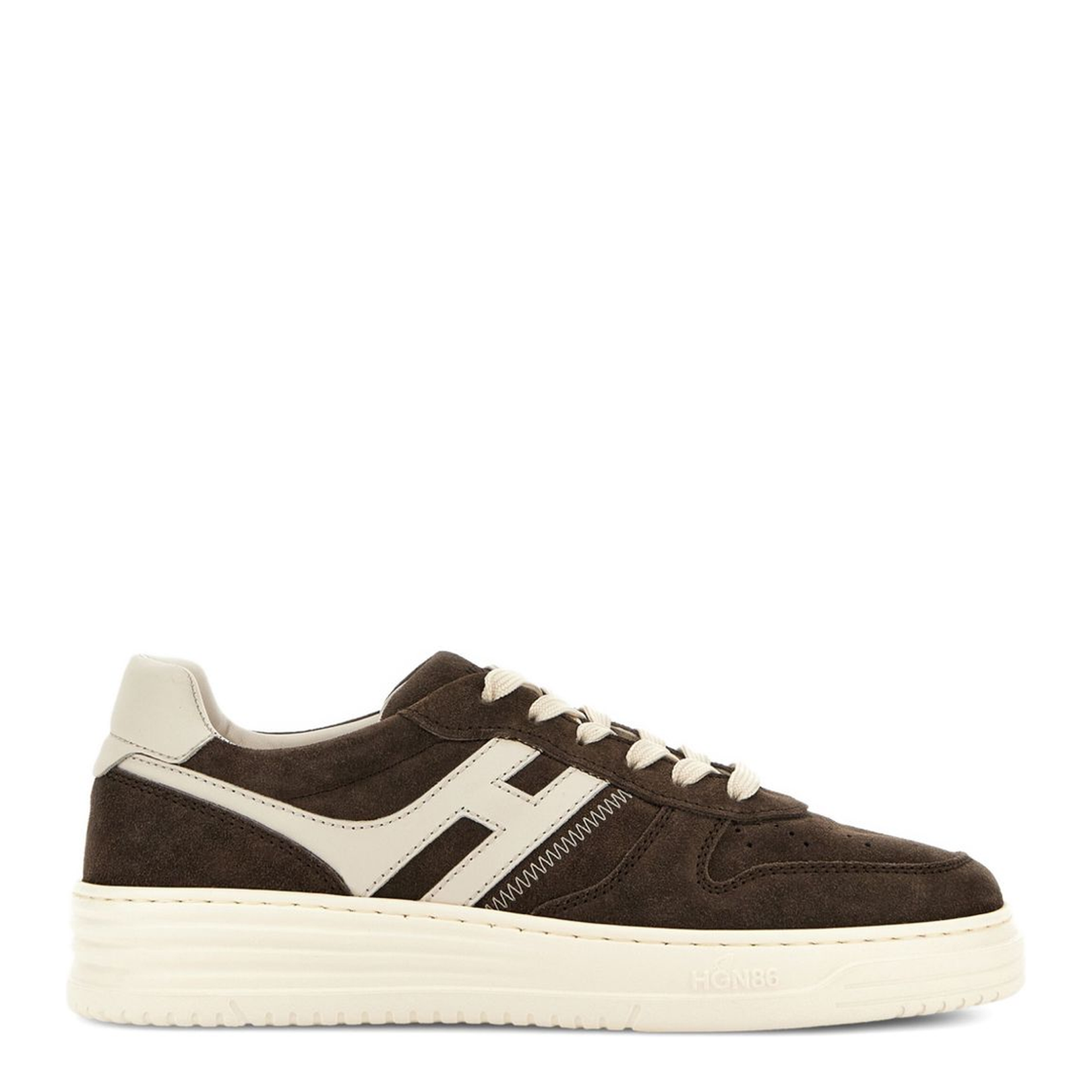 Coffee Brown Lace-Up Sneakers - Image 1
