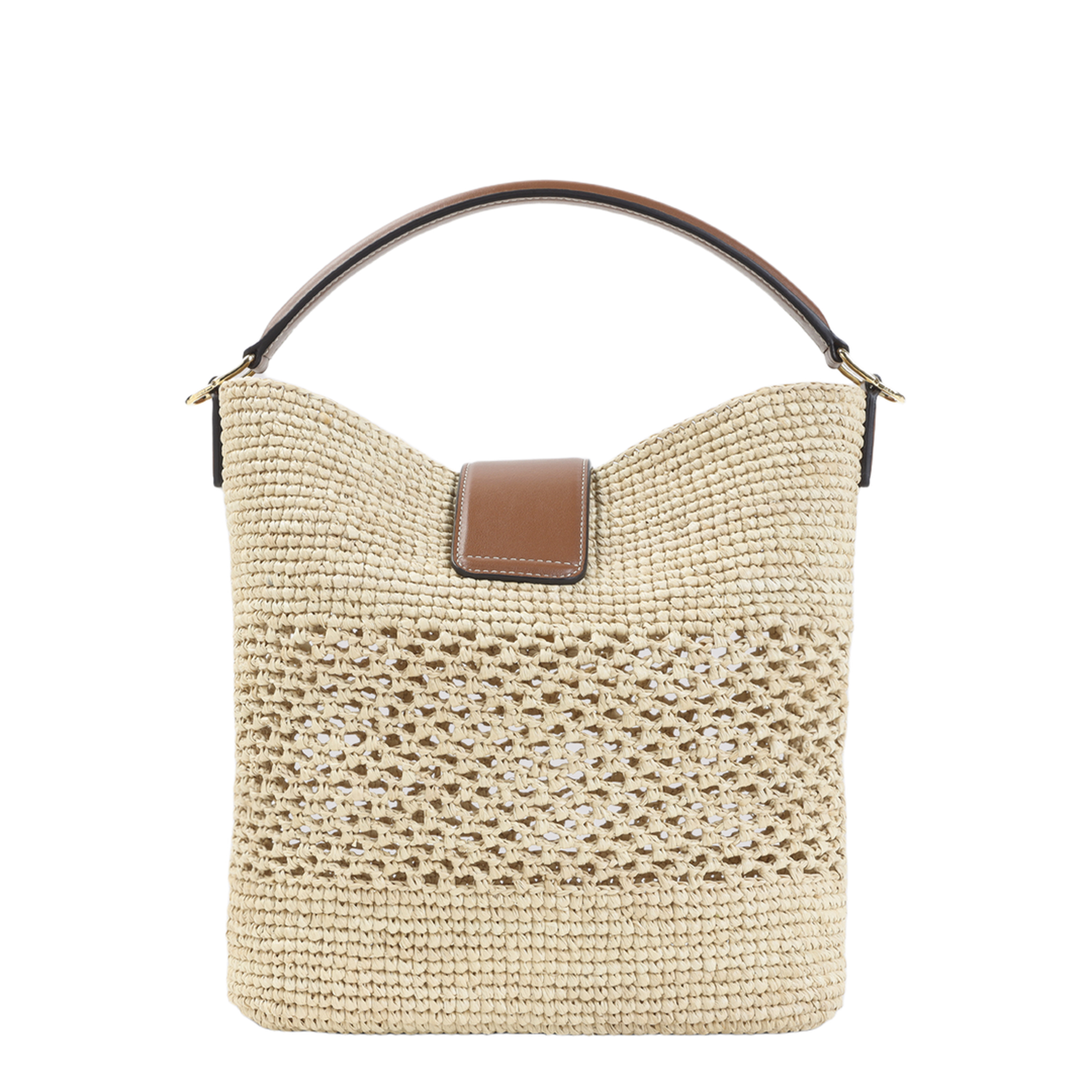 Louise Medium Raffia Bucket Bag - Natural Tan - Image 4
