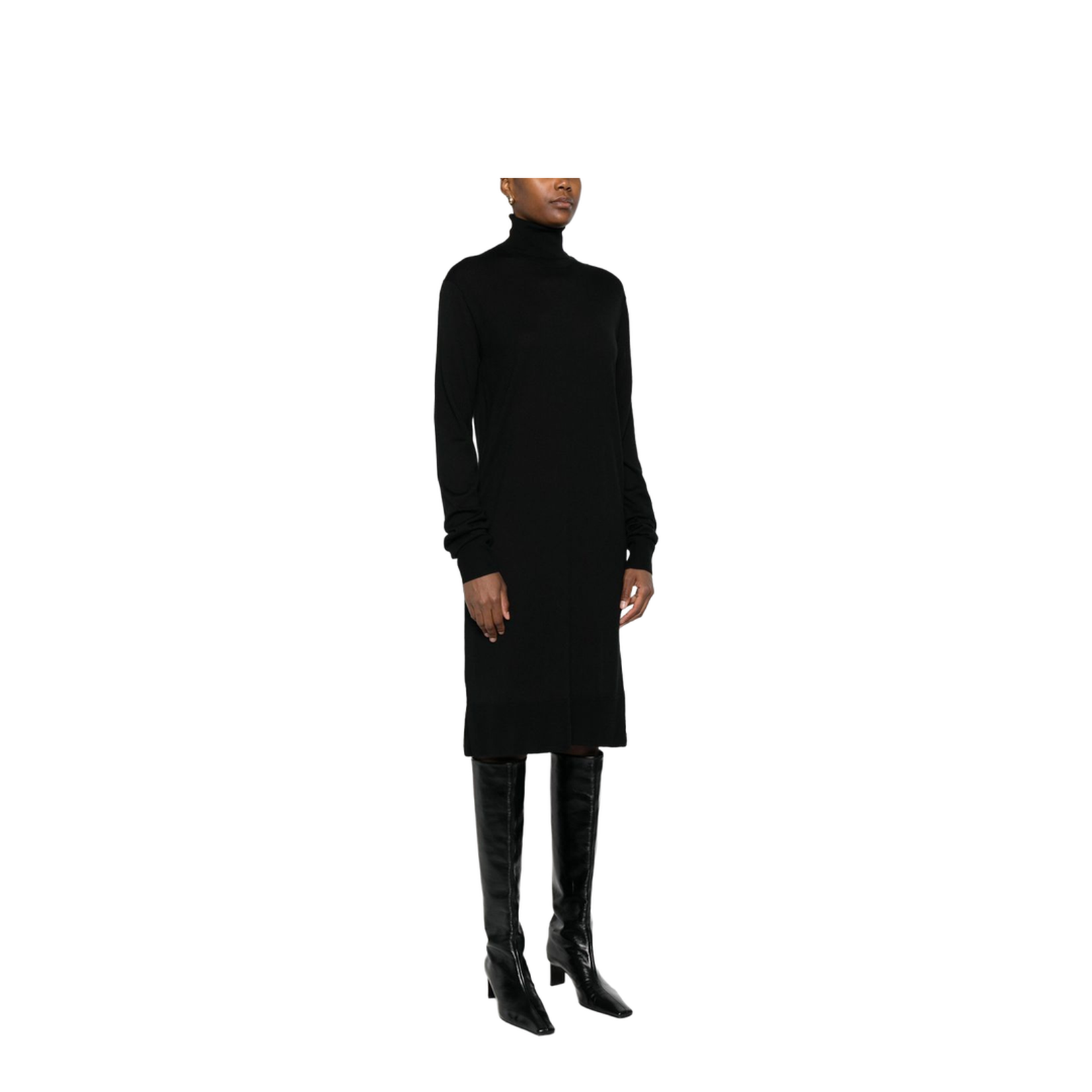 Wool Turtleneck Midi Dress - Image 3