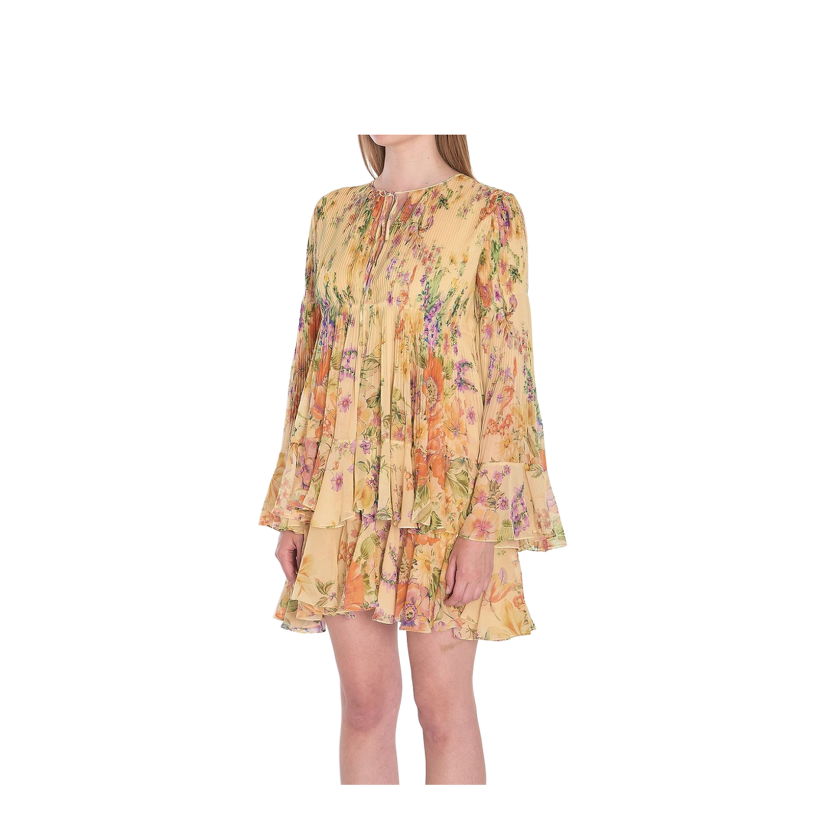 Mini Pleated Dress in Silk Georgette - Image 4