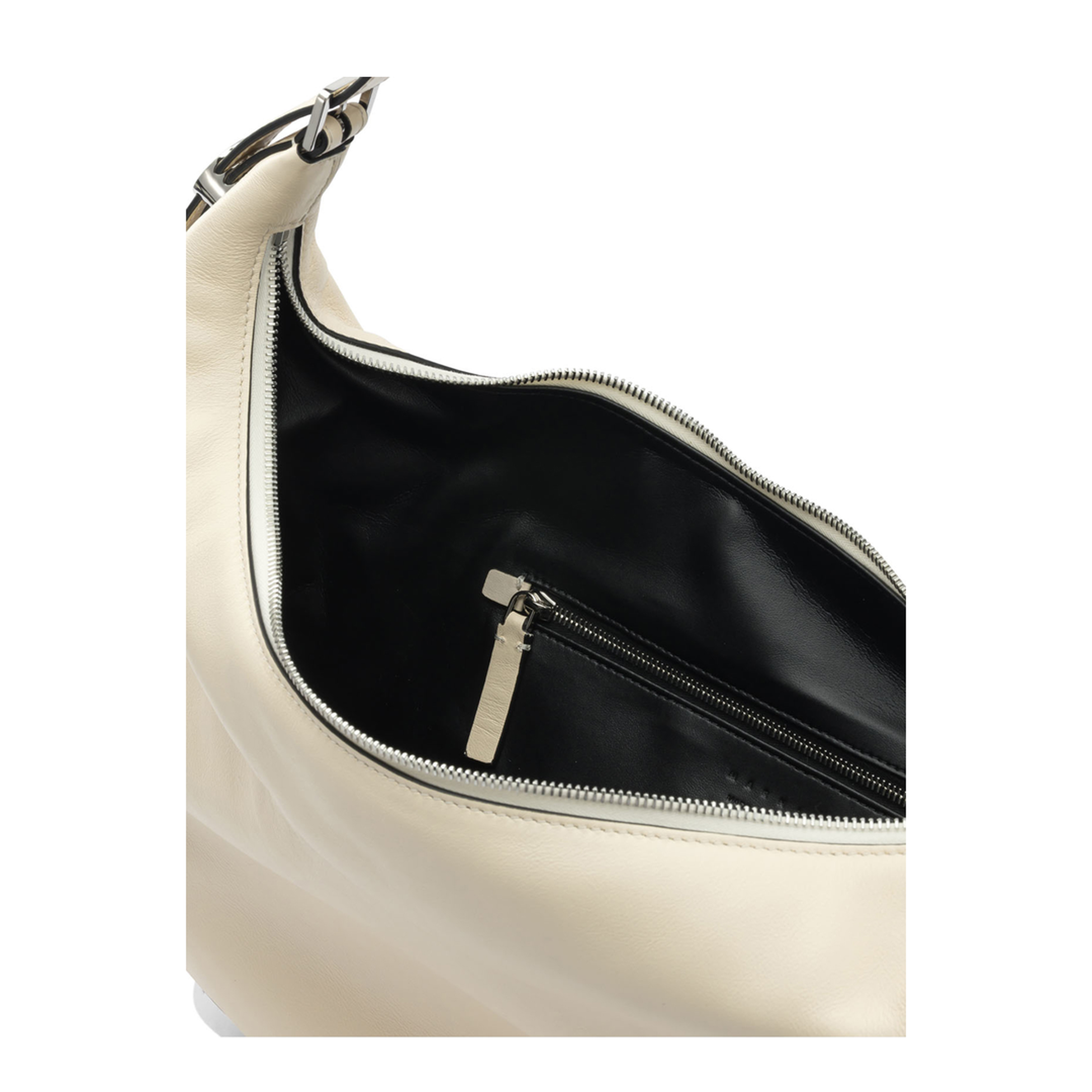 Dot Small Calfskin Hobo Bag - Shell - Image 5