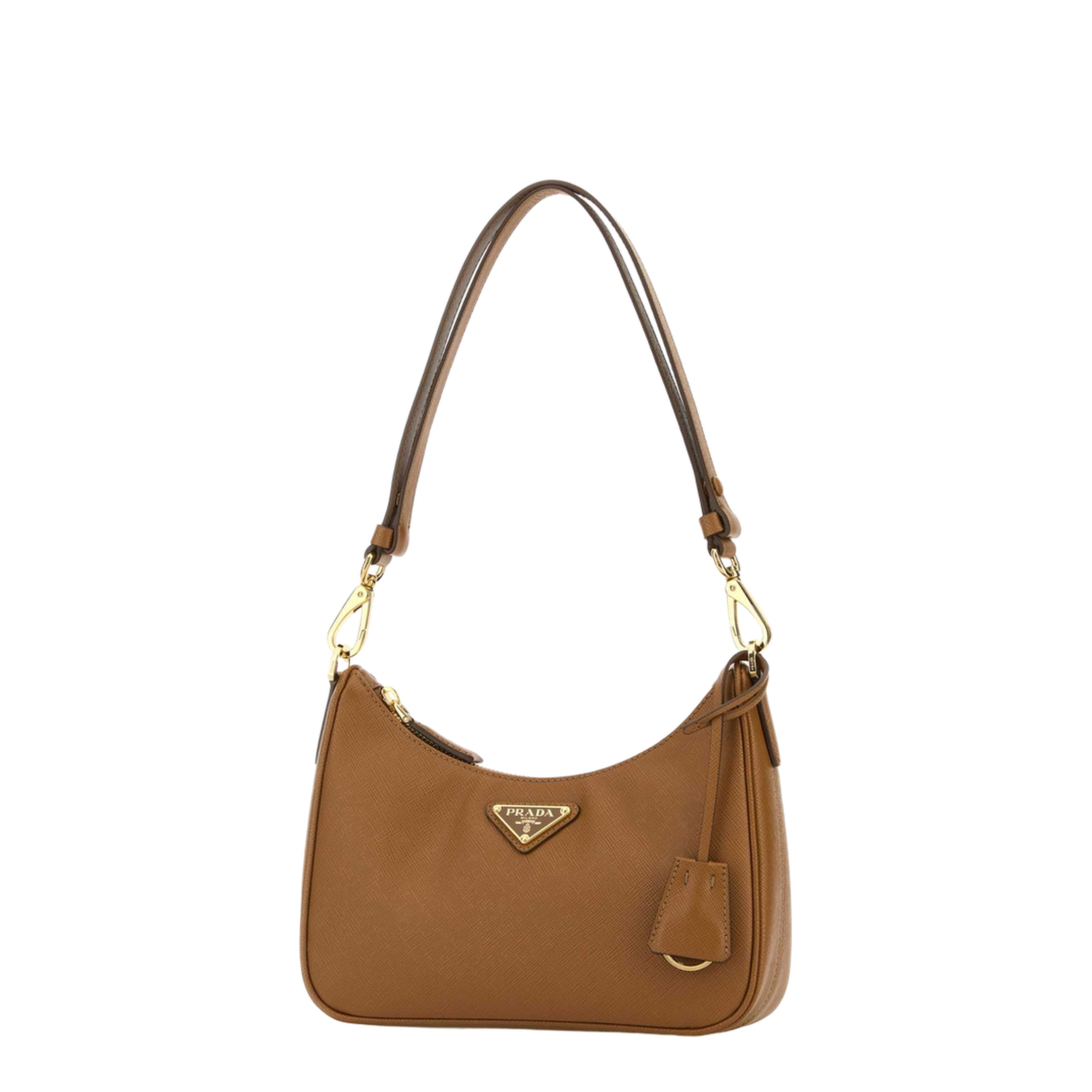 Re-Edition Mini Saffiano Leather Shoulder Bag - Caramel - Image 2