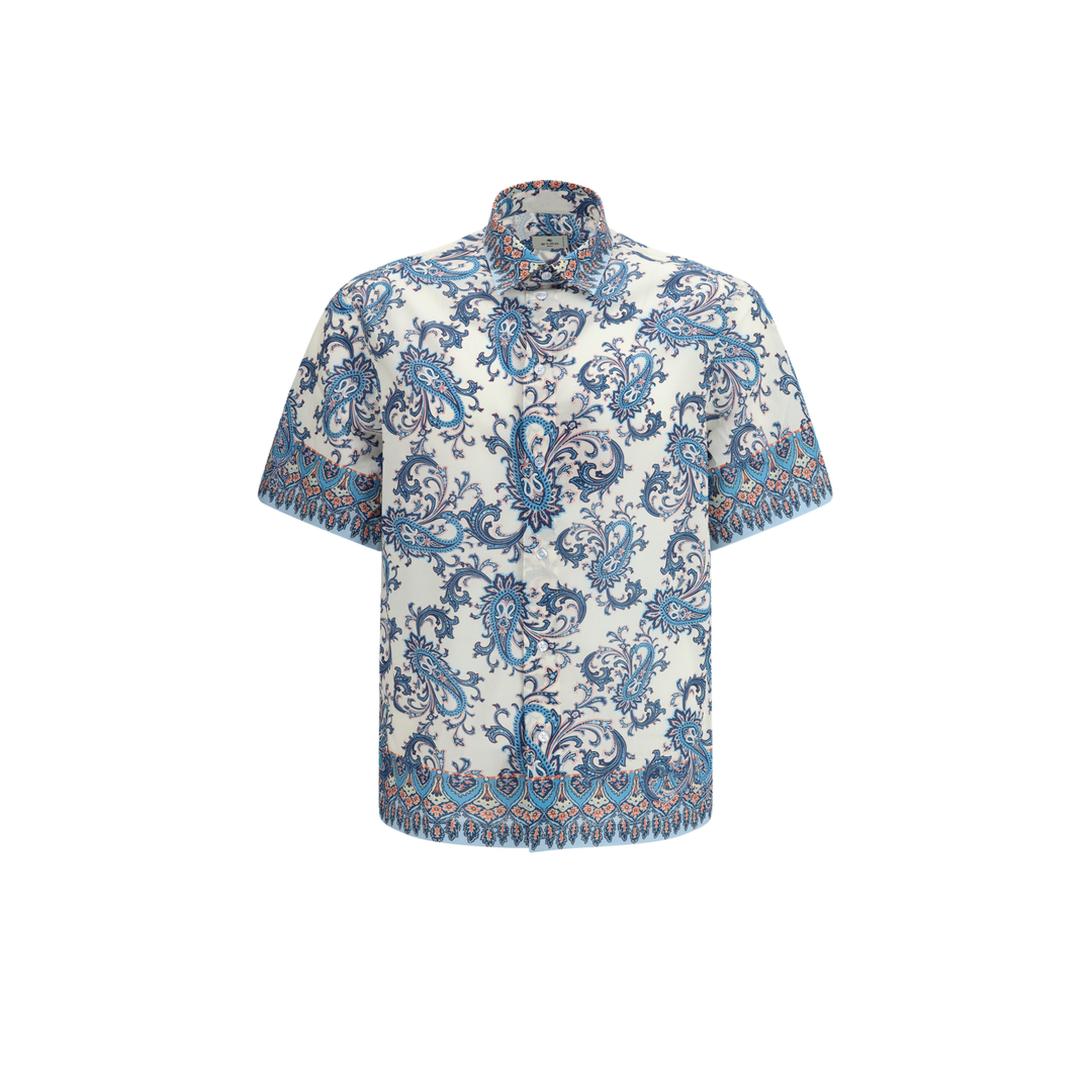 Cotton Shirt With Floral And Paisley Motif - Image 1