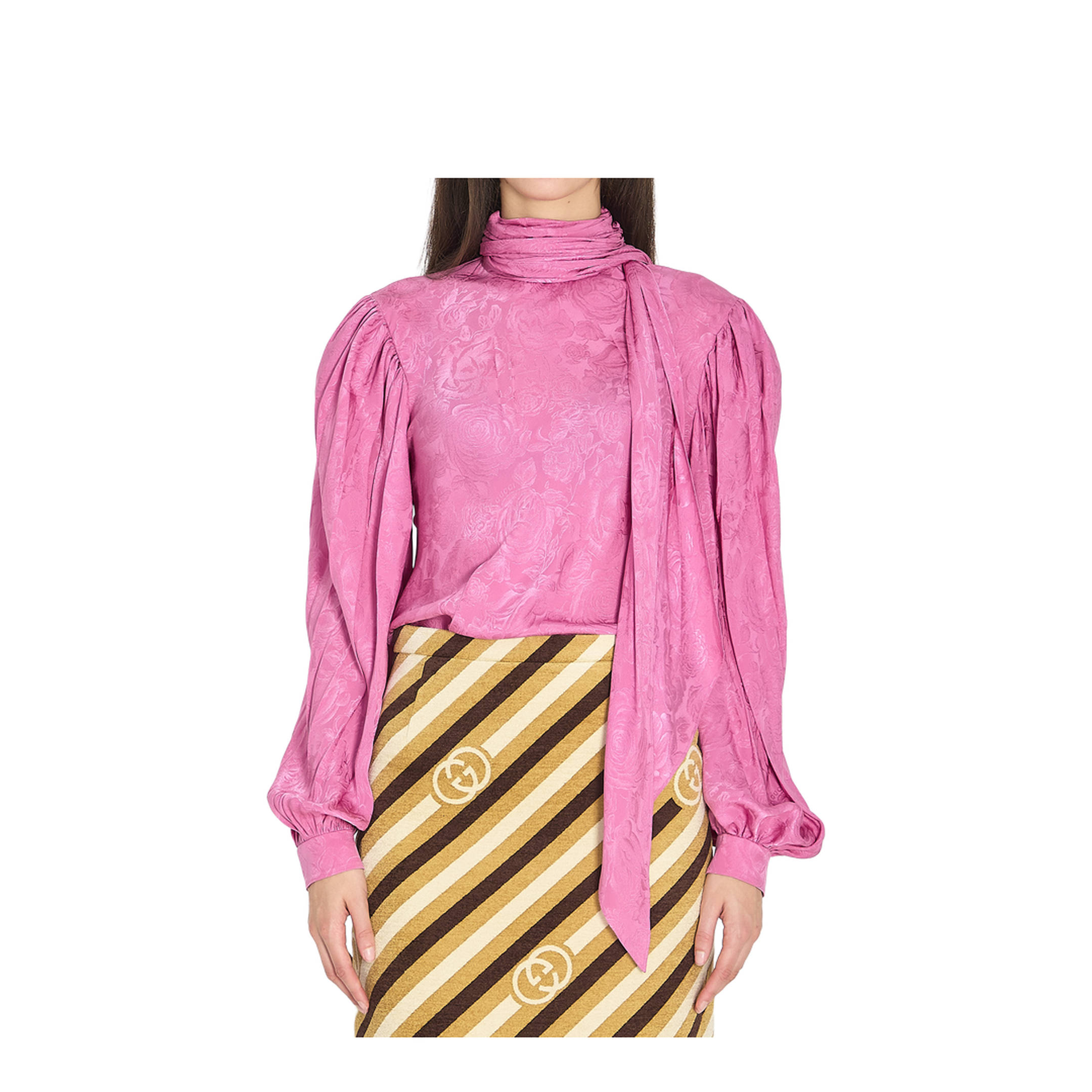 Silk Twill Shirt with Ribbon - Image 1