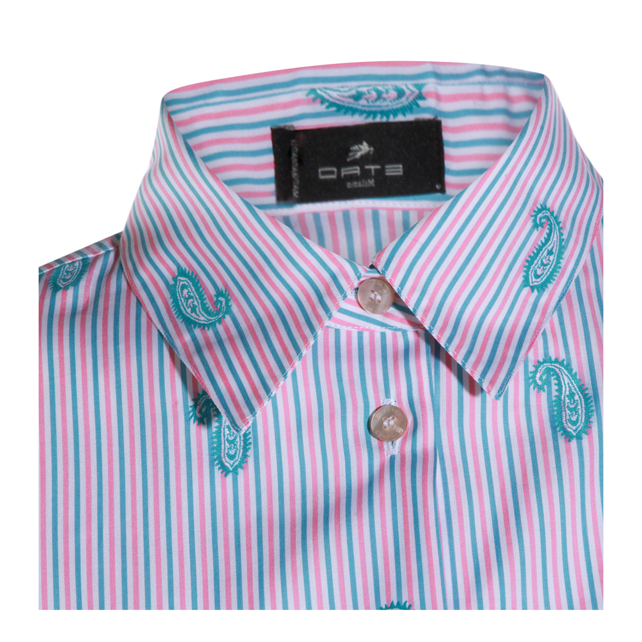 Striped Fil Coupé Paisley Cotton Jacquard Shirt - Pink - Image 5