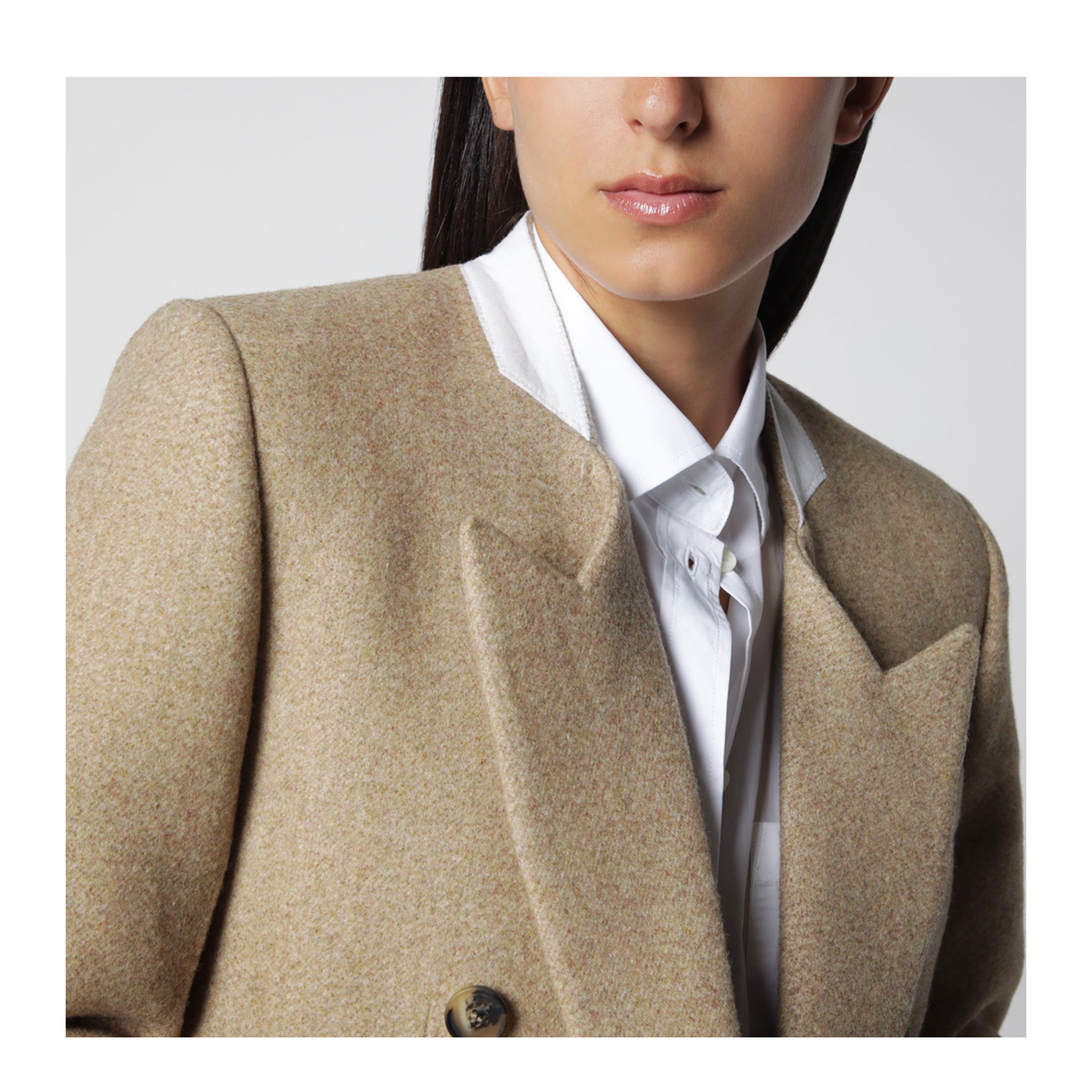 Beatrice Double-Breasted Jacket in Camel Wool - Image 2
