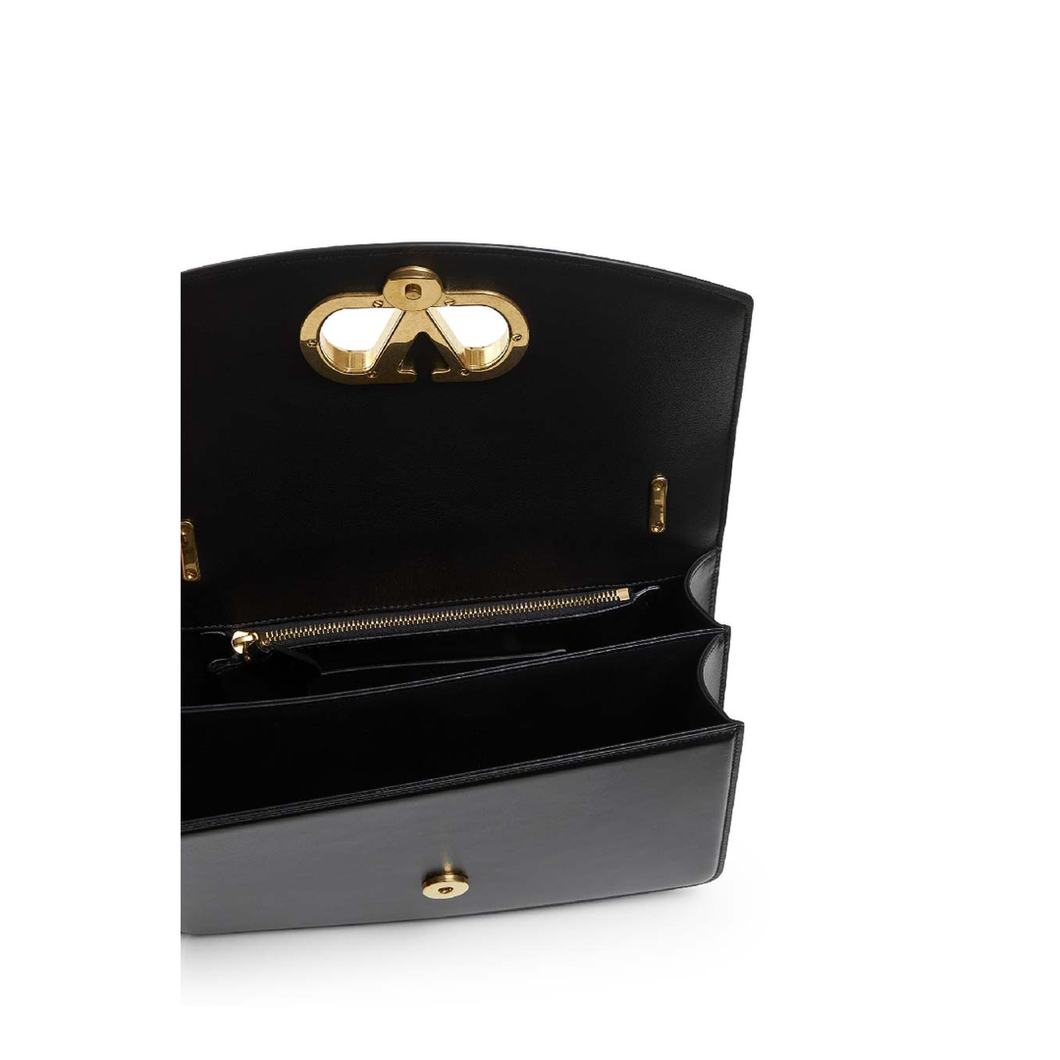 Vain Shiny Calfskin Shoulder Bag - Black - Image 5