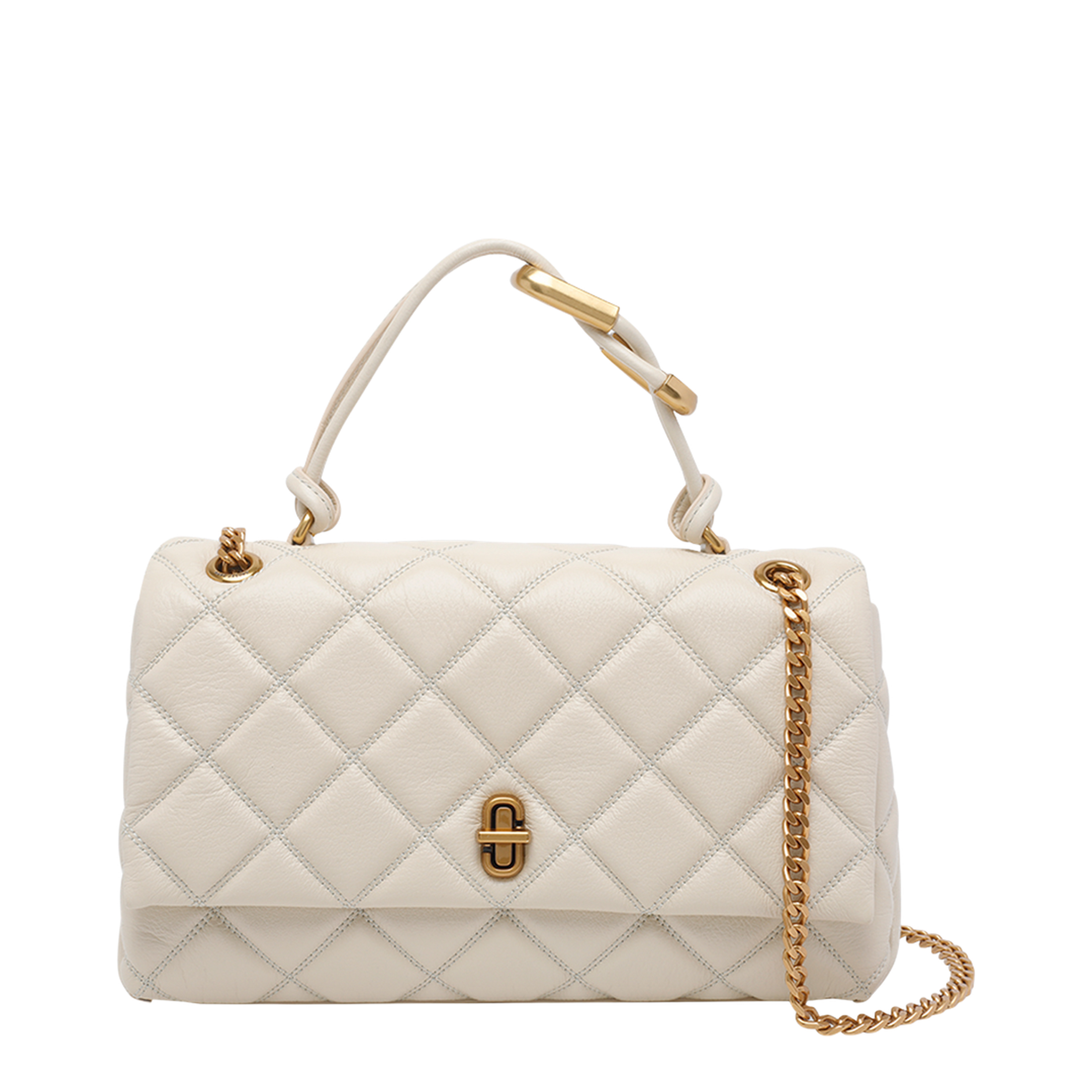 Dual Chain Shoulder Bag - White - Image 1