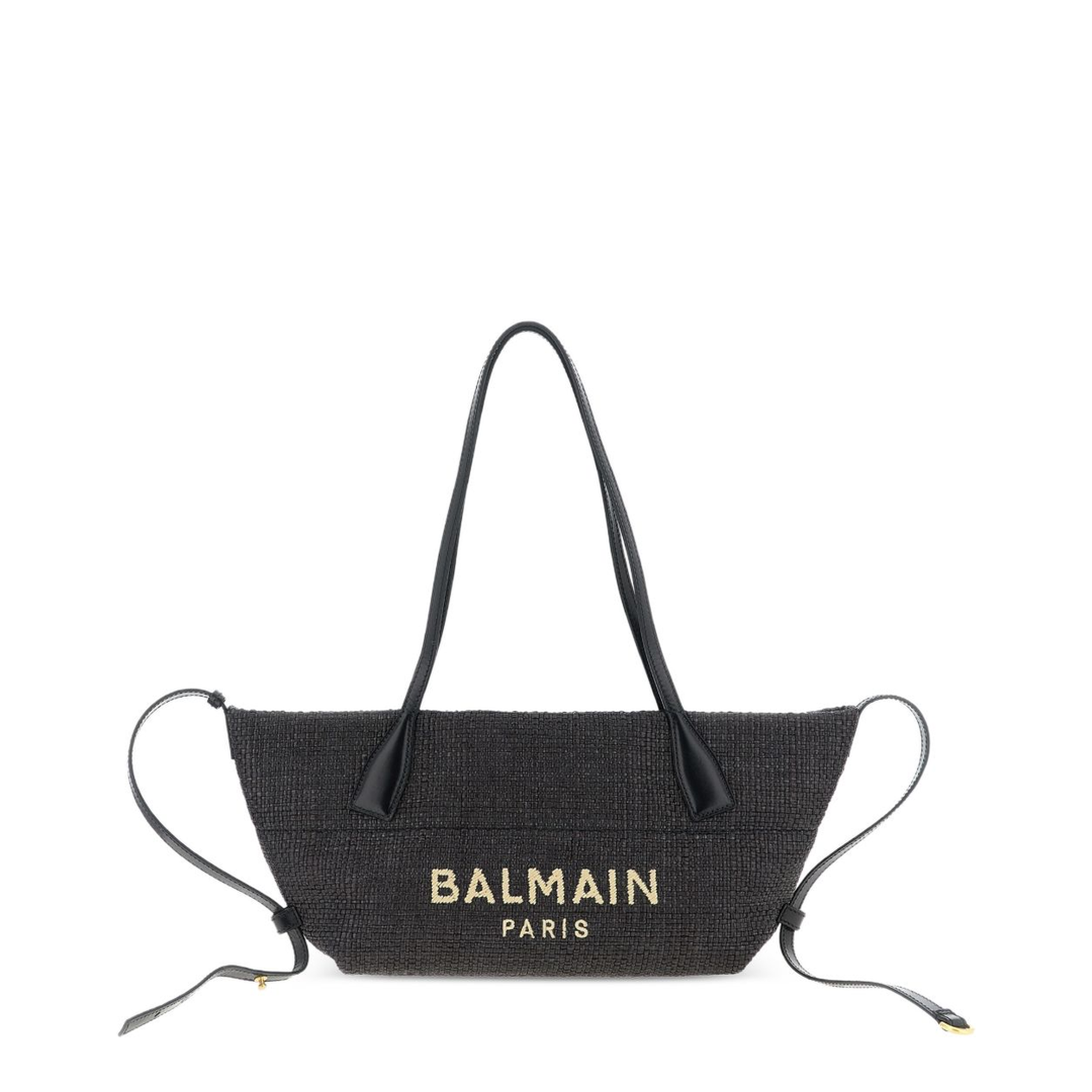 Small Track Tote Bag Raffia Black - Image 1
