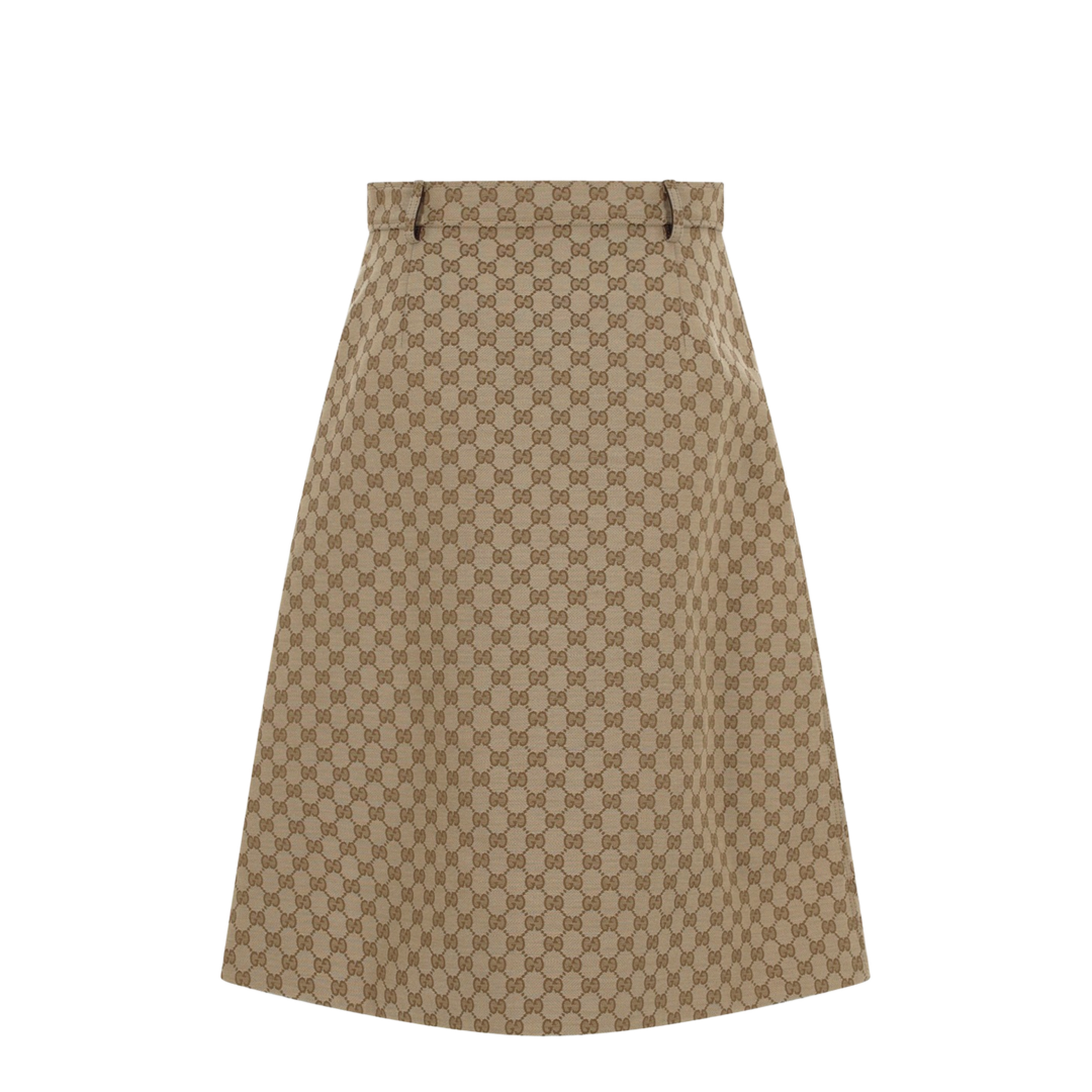 Cotton Canvas Fabric Skirt in Sand - Image 2