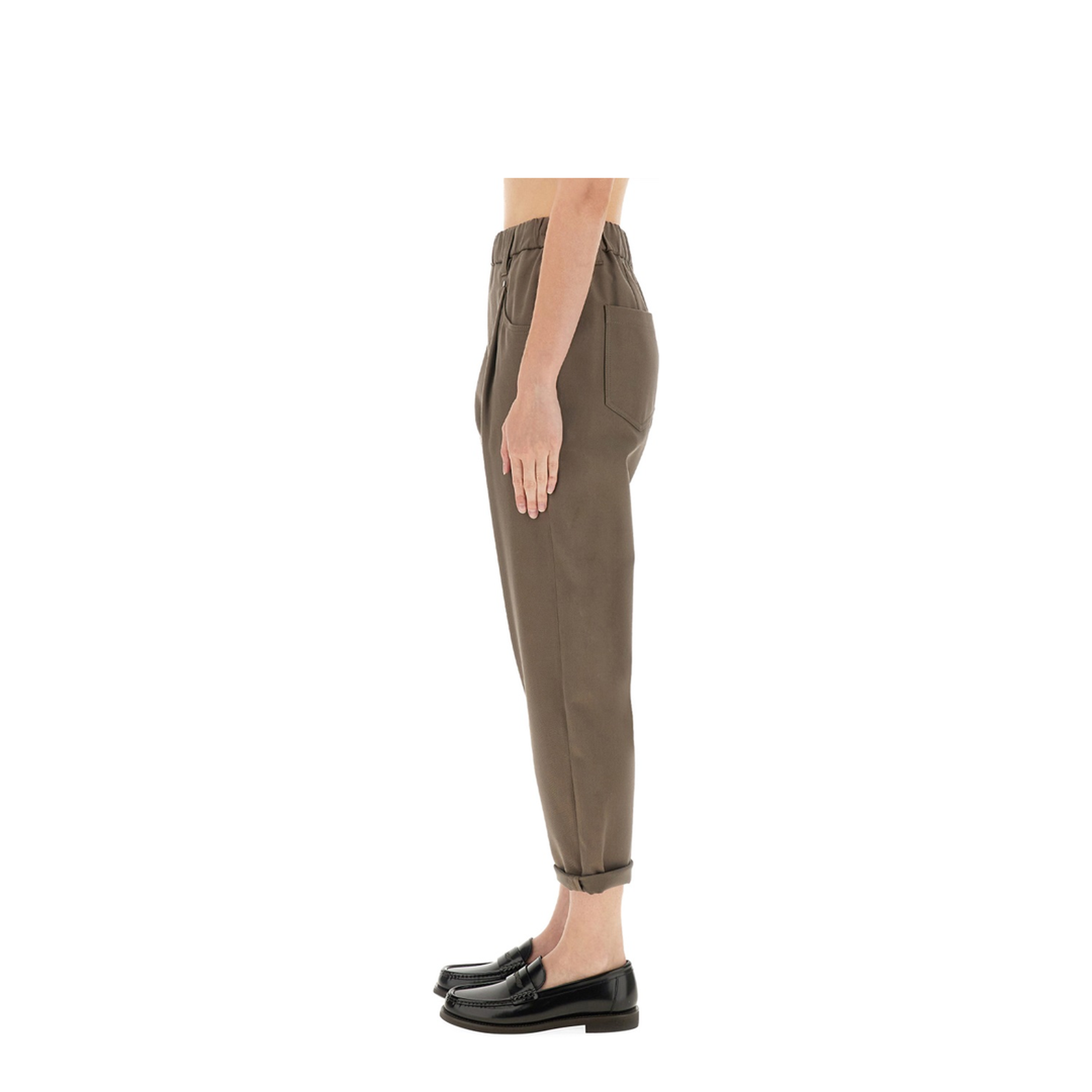 Shiny Bartack Pants Brown - Image 4