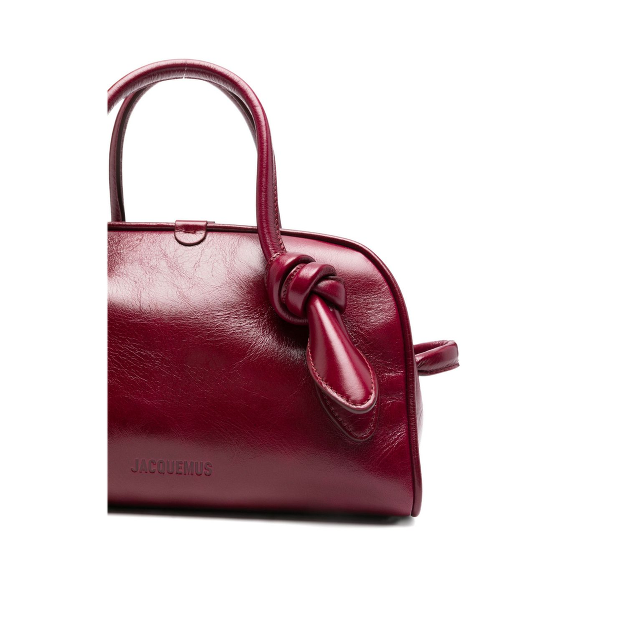 Turismo Small Leather Bowling Bag - Burgundy - Image 5