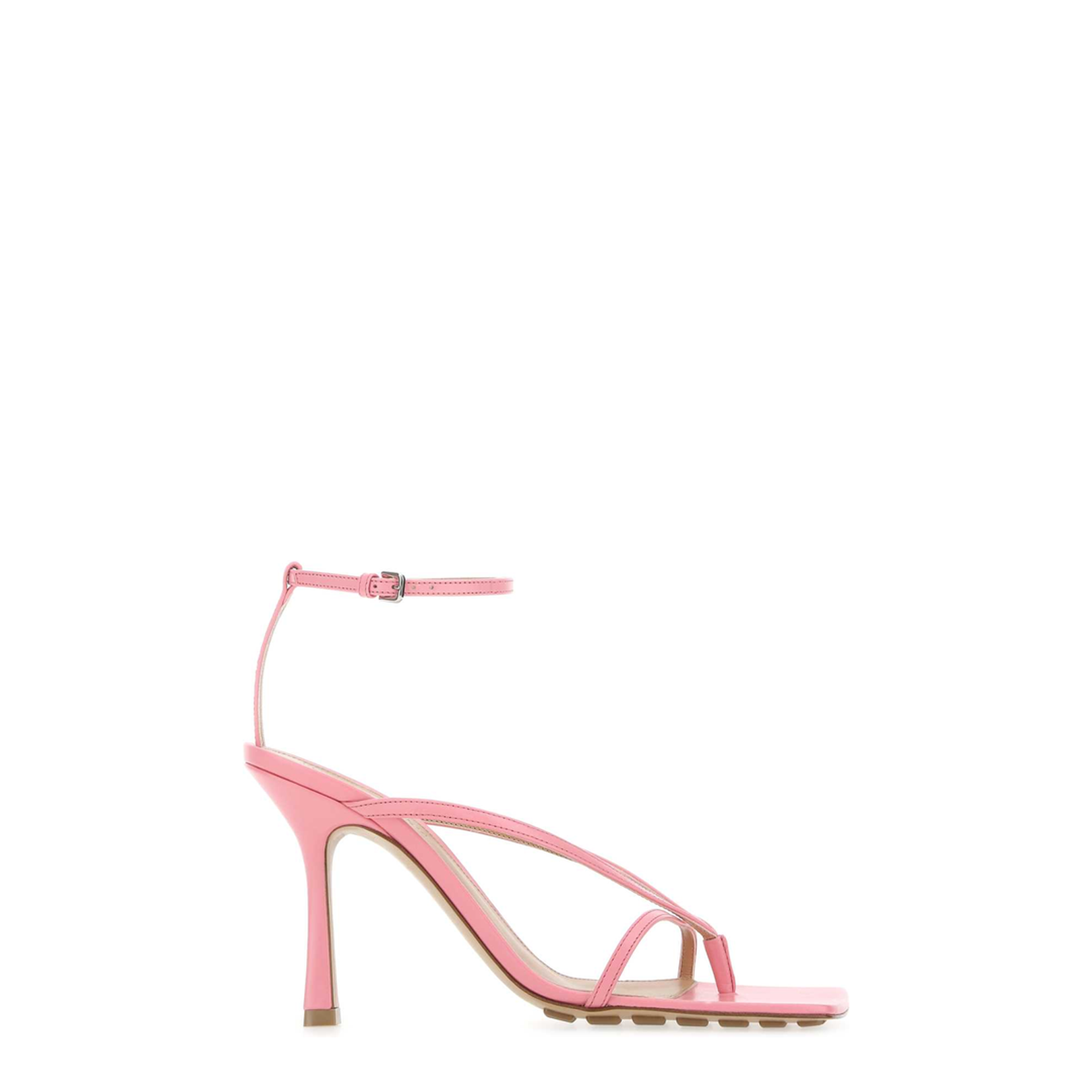 Pink Leather Stretch Sandals - Image 1