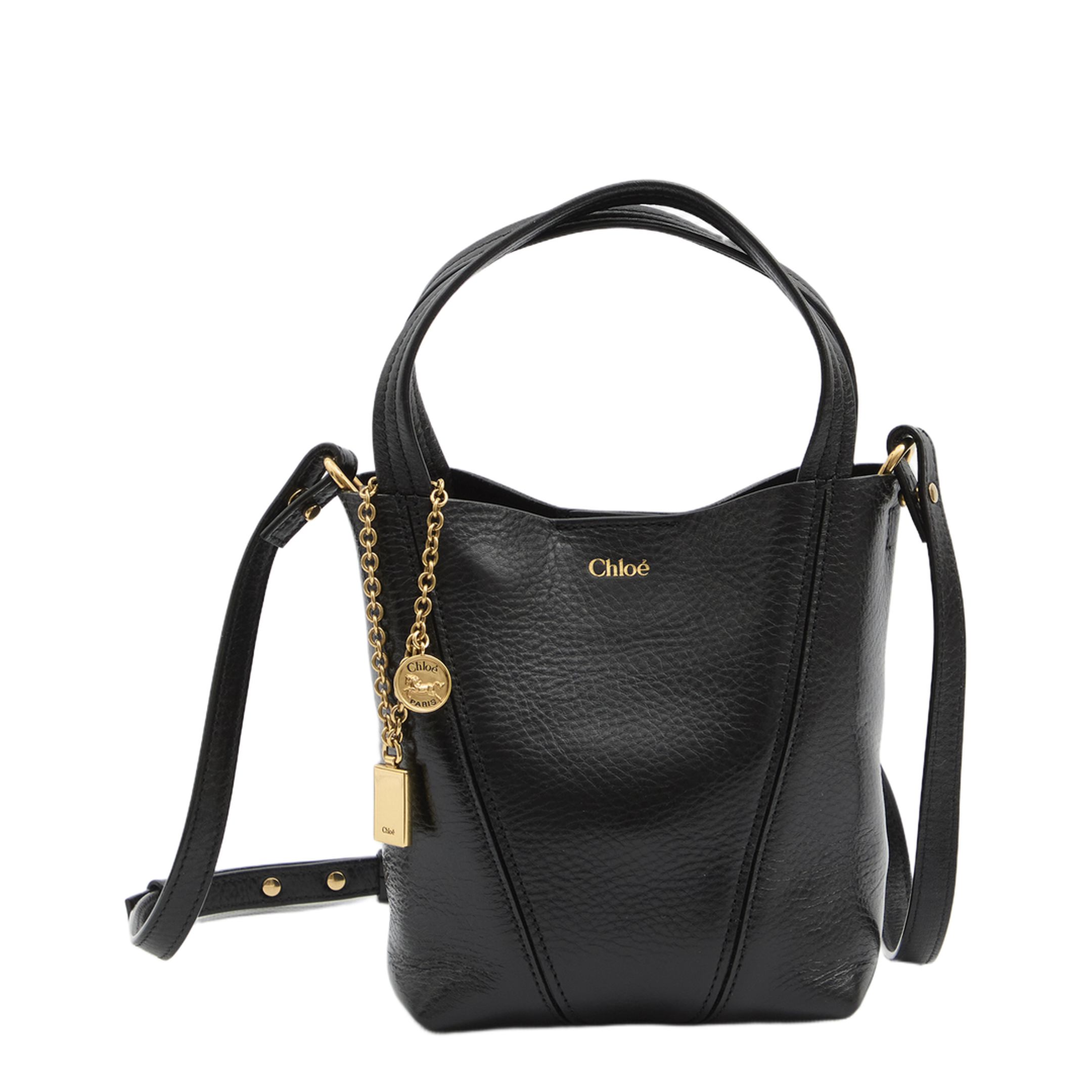 Small Spin Tote Bag in Grained Leather - Image 1