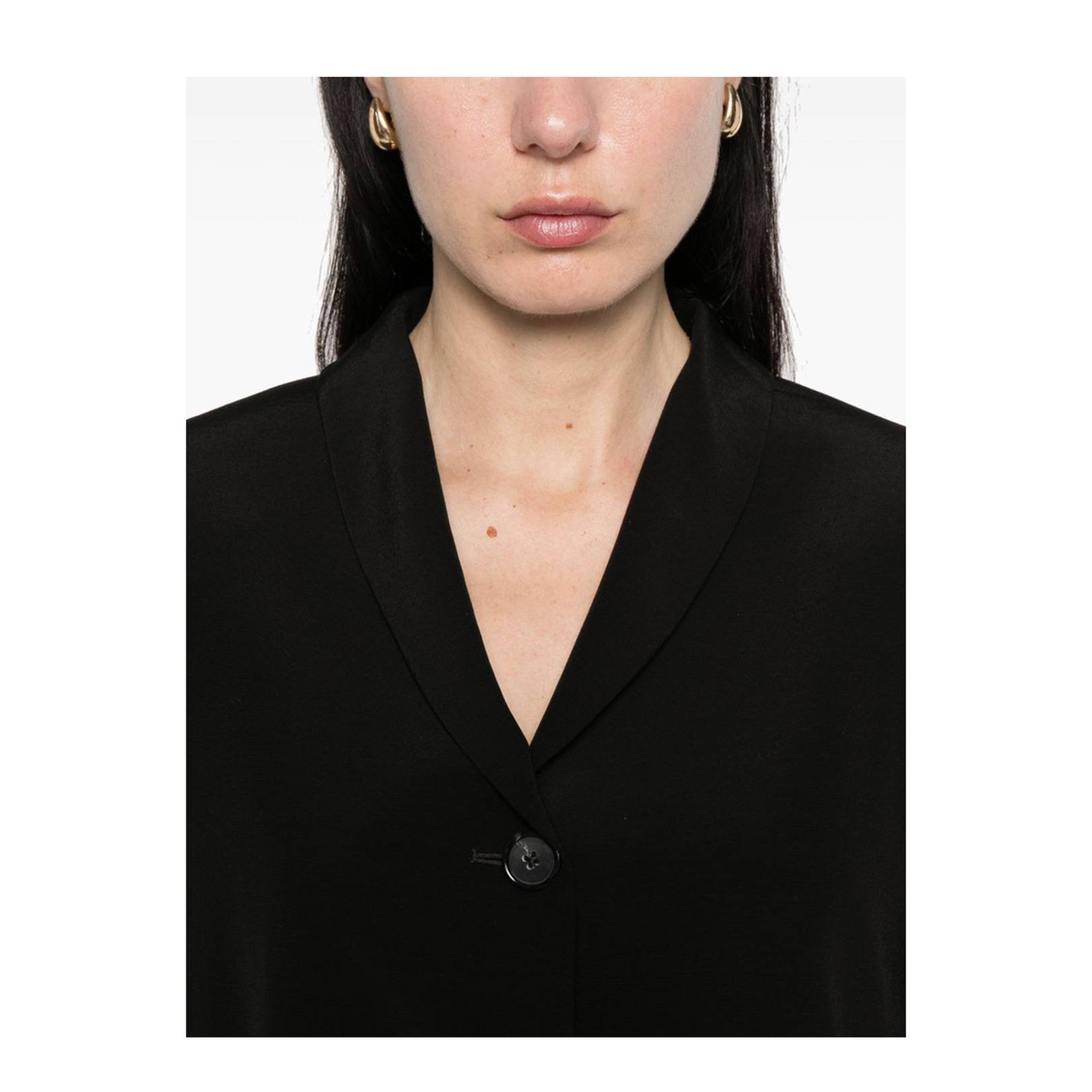 Black Convertible Neck Blazer - Image 4