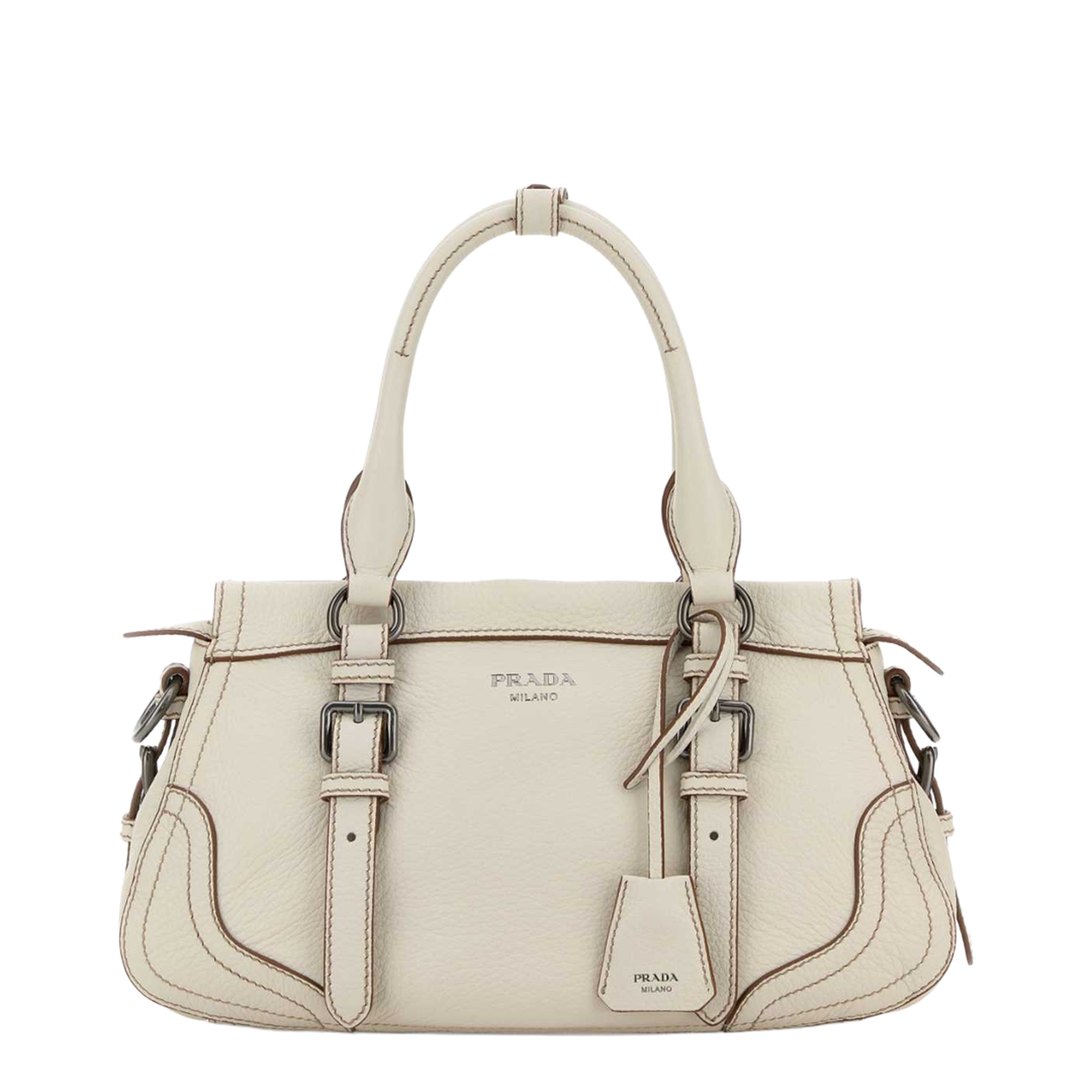 Large Leather Handbags - Off White - Image 1