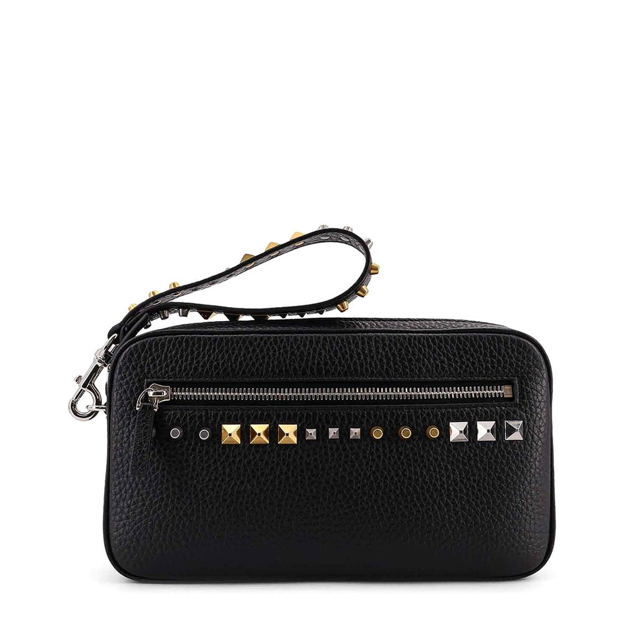 Rockstud Grained Leather Clutch - Black - Image 5