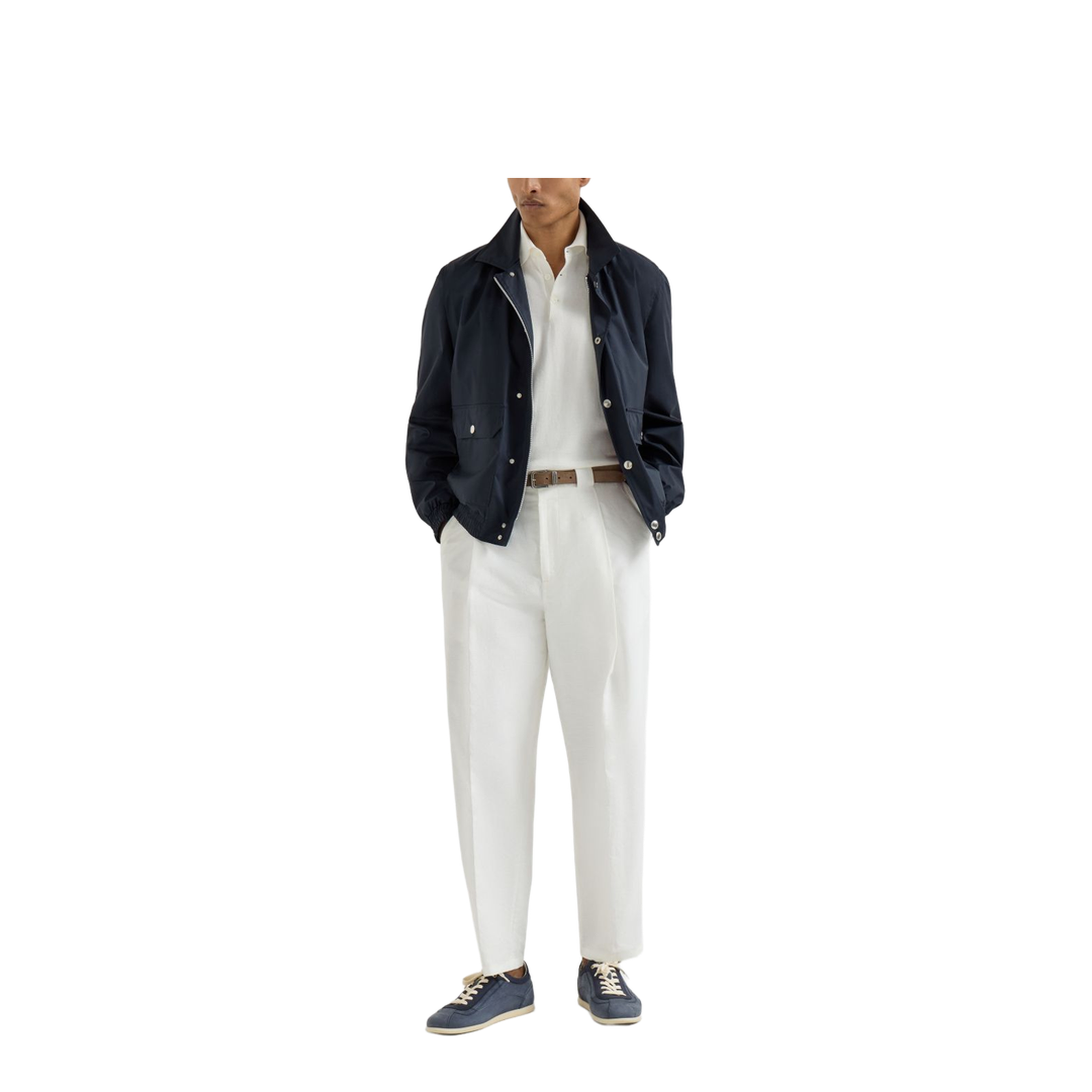 Polo Shirt Cotton Knit White - Image 4