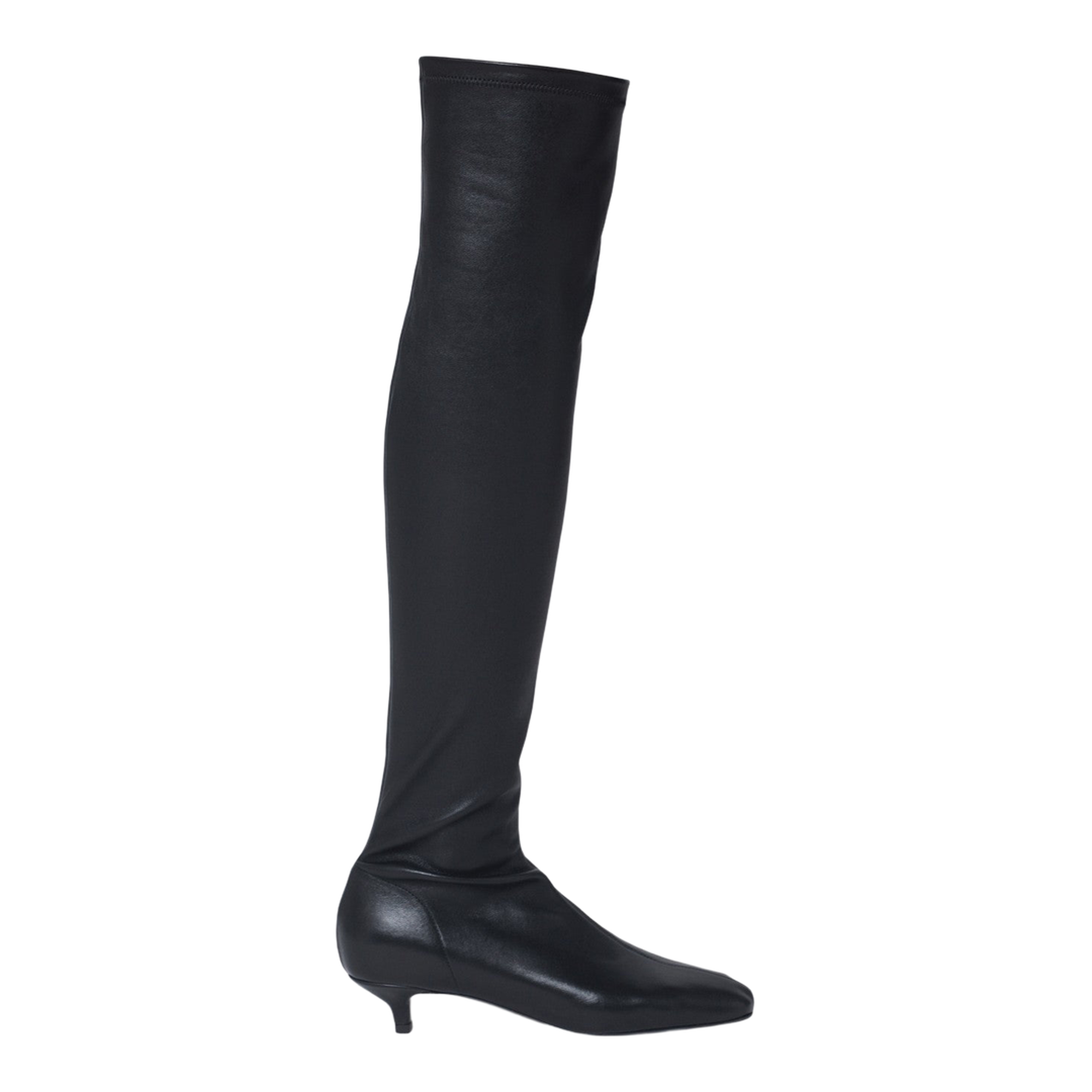 Knee-High Boots in Black Nappa Leather - Image 1
