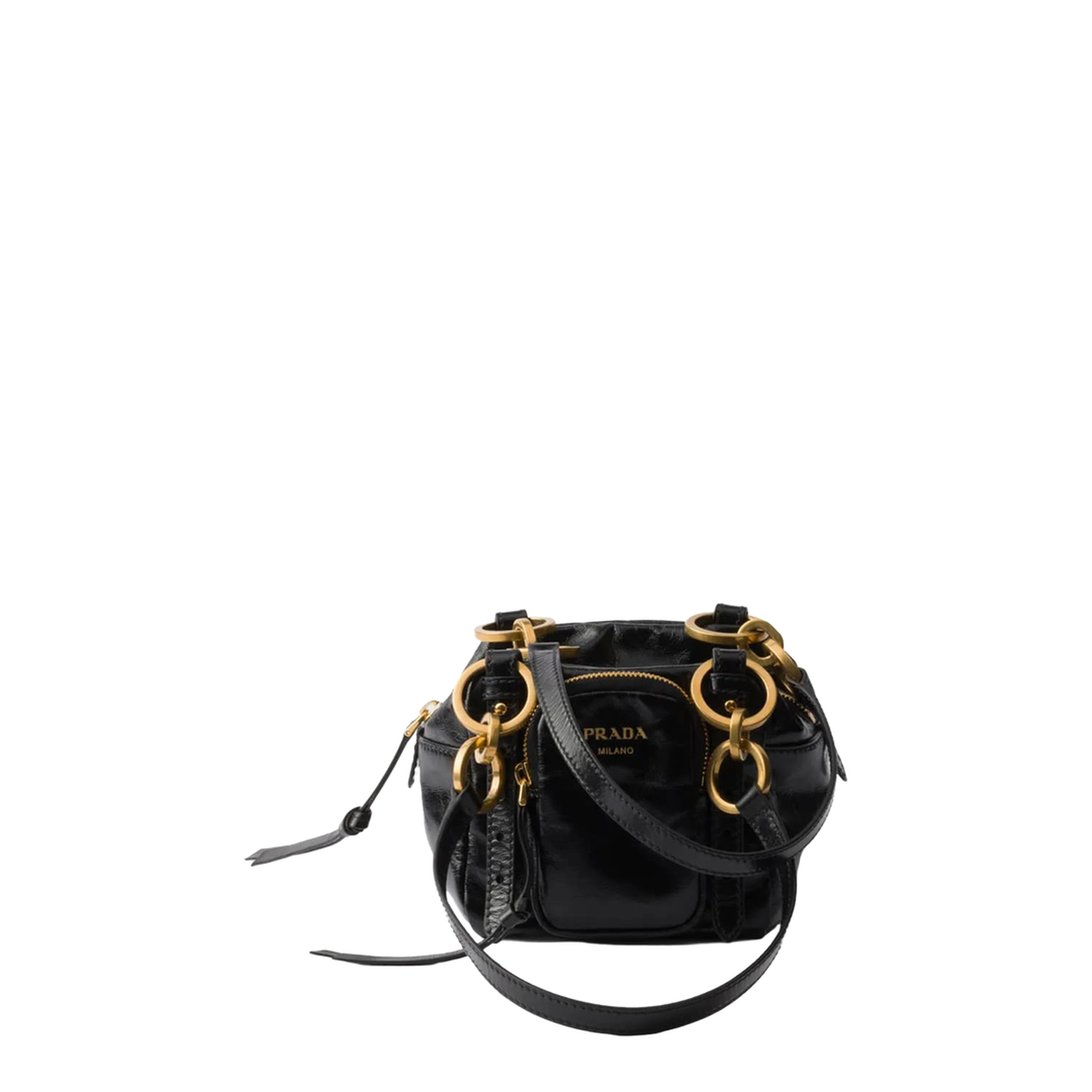 BAULETTO Mini Calfskin Top-handle Bag - Black - Image 1