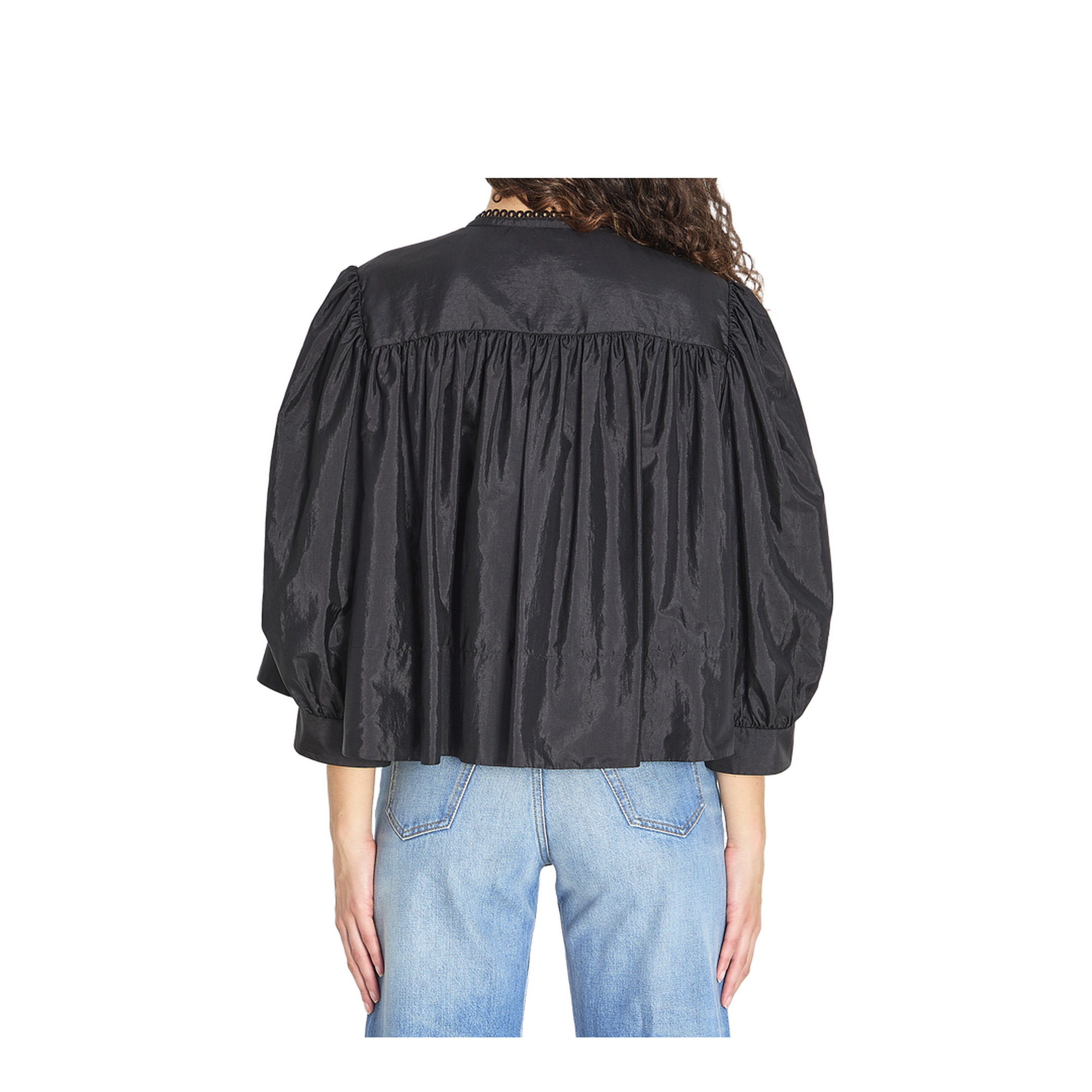 Gathered Ruffle Top in Technical Taffeta - Image 4