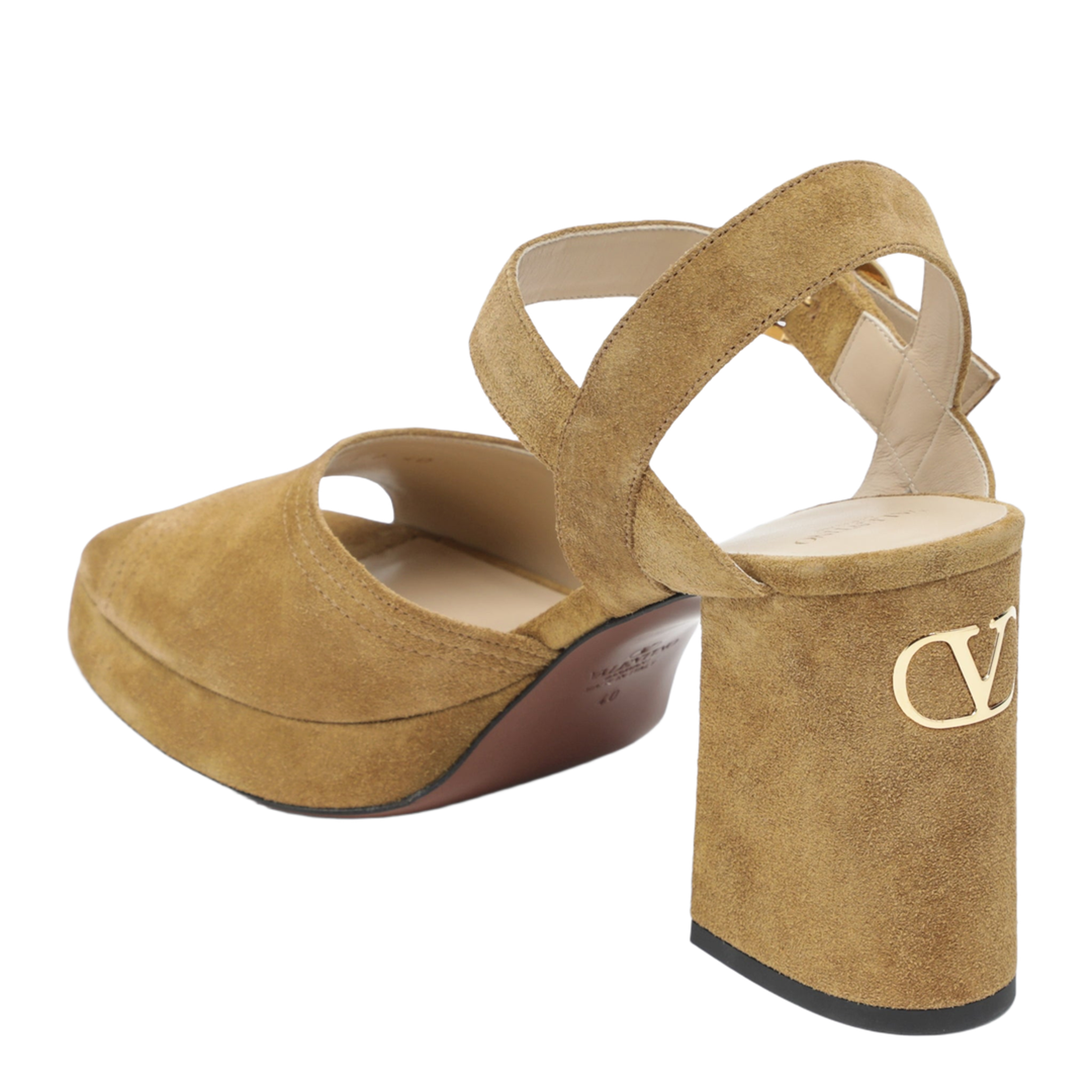 Beige Fawcette Platform Sandals in Split Leather - Image 2