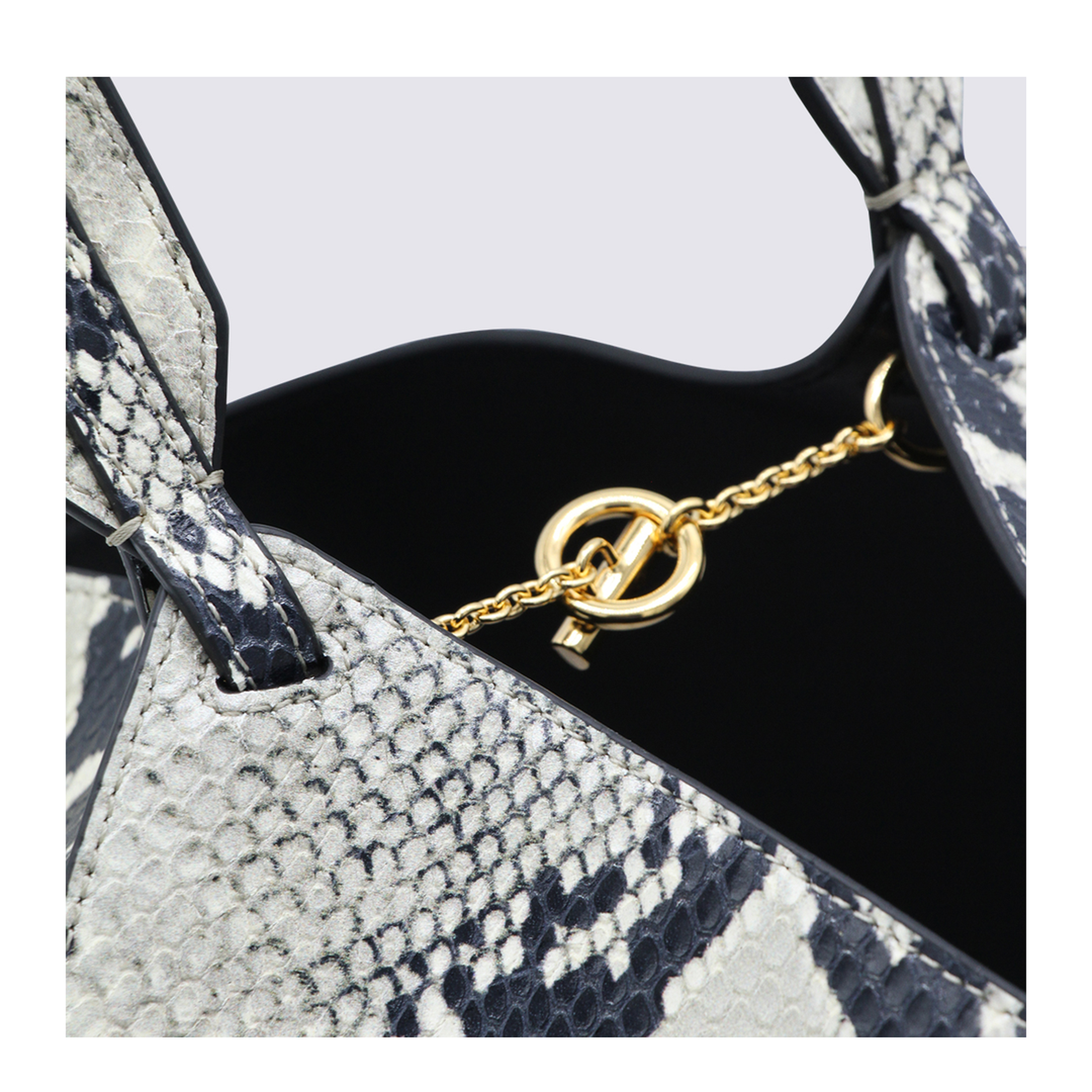 Lotus Mini Python-Embossed Calfskin Tote - Natural - Image 8