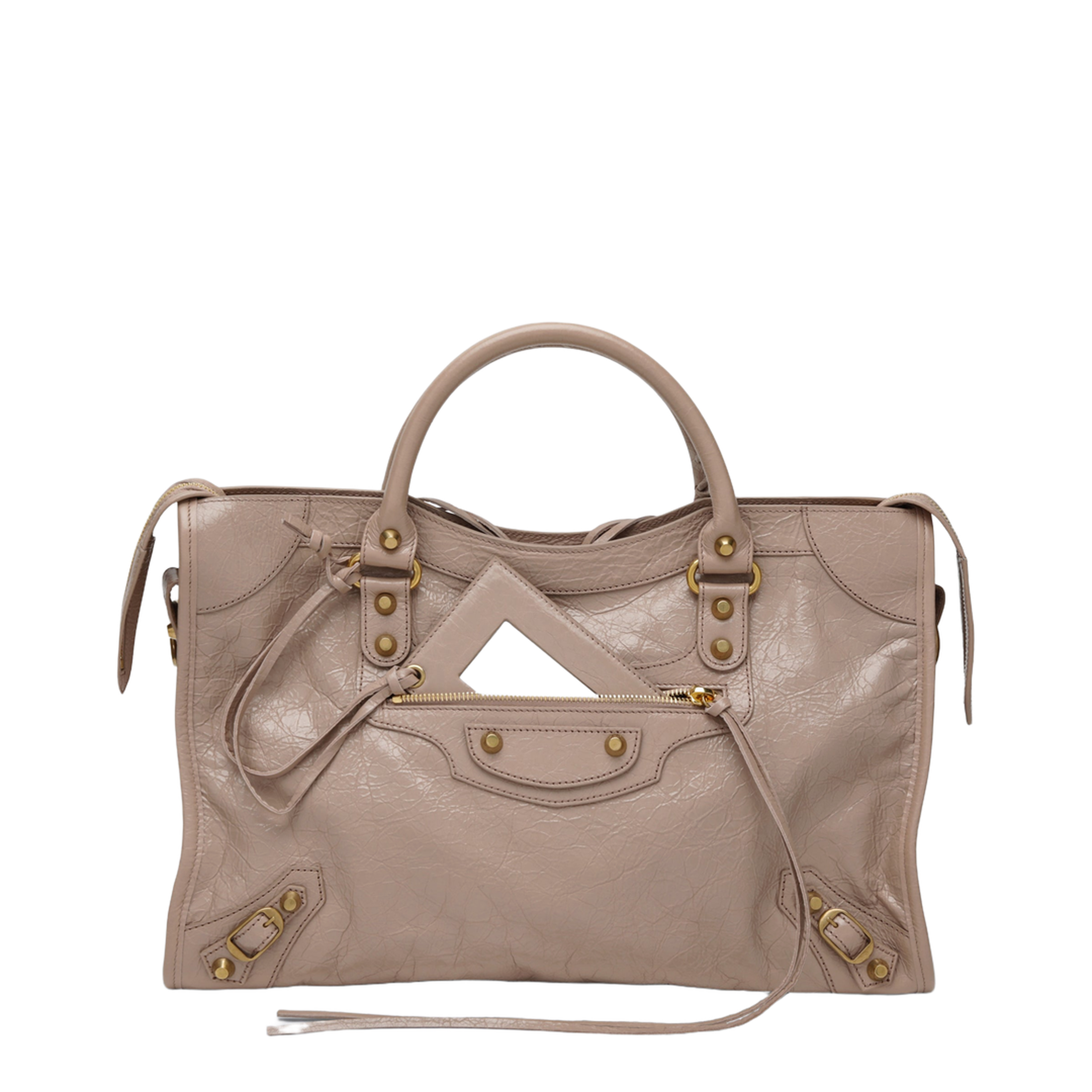 Le City Medium Hammered Lamb Leather Shoulder Bag - Blush Pink - Image 1