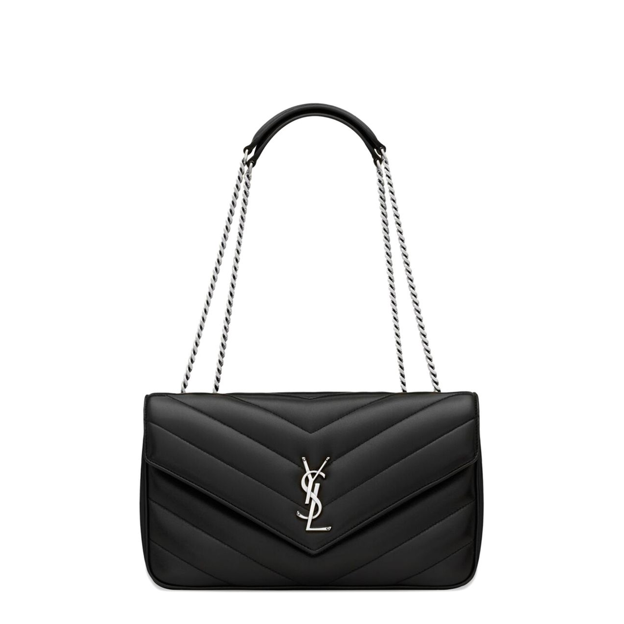 Loulou Matelassé Medium Lambskin Shoulder Bag - Schwarz - Image 1