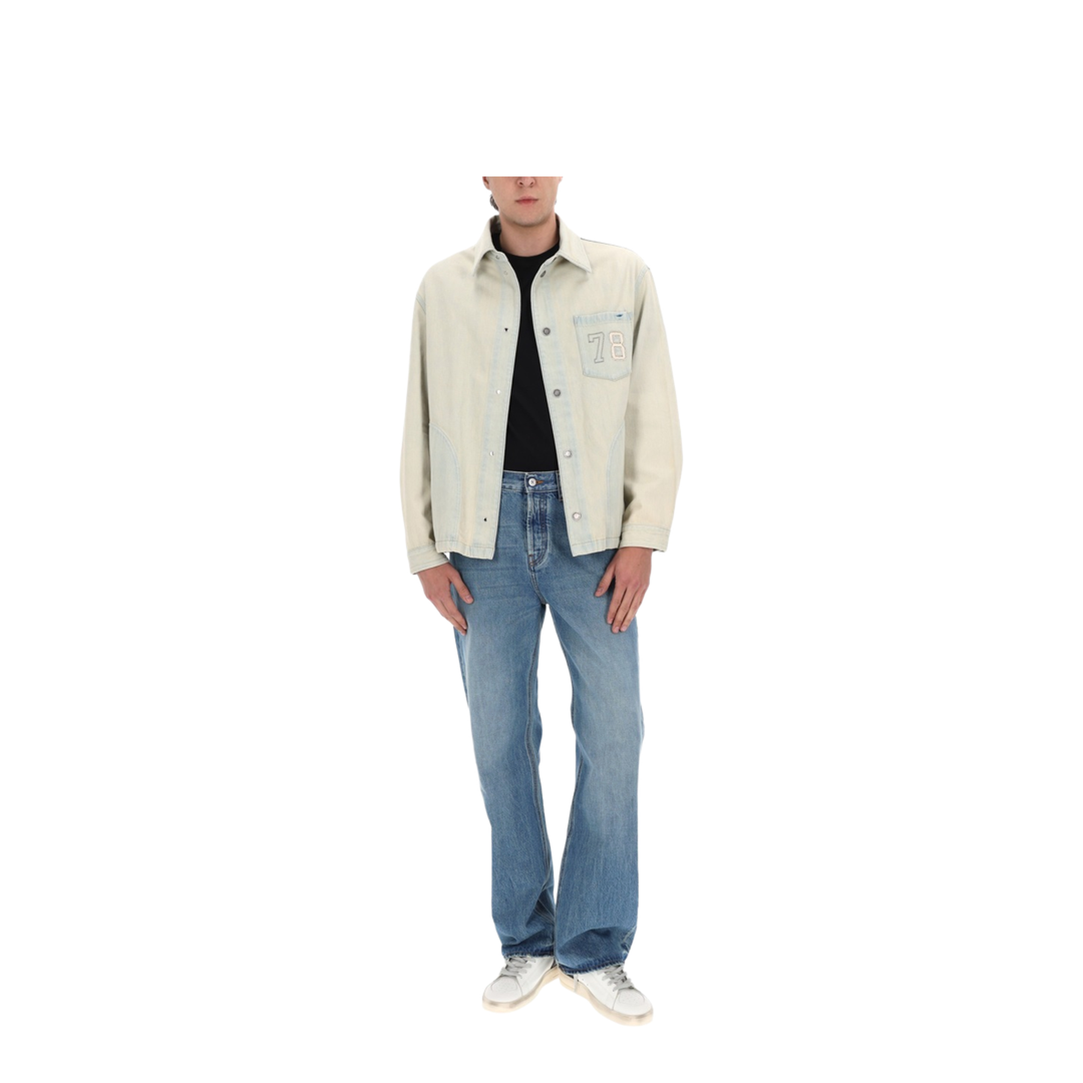 Denim Jacket With Embroidered Pocket - Image 2