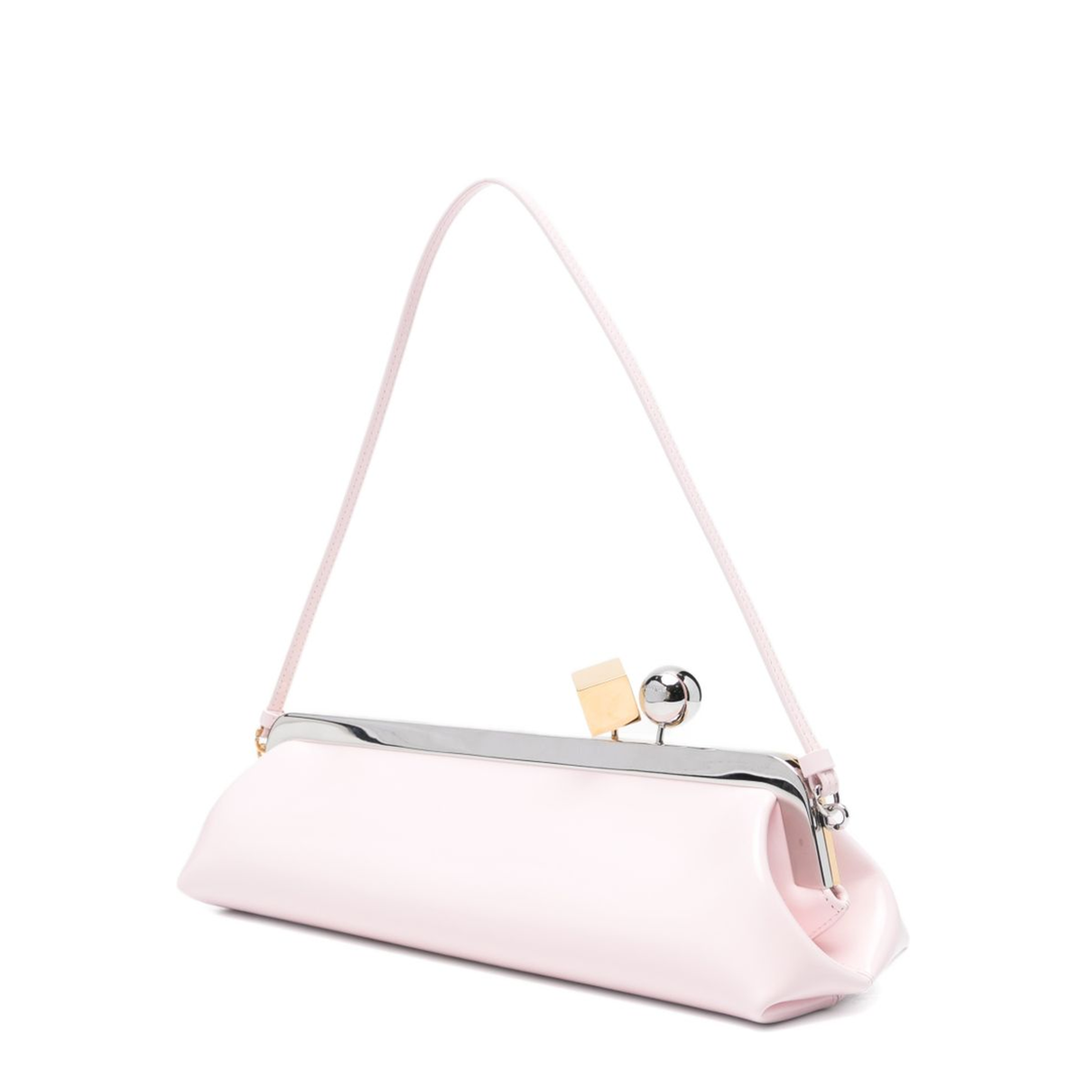 The Salon Calf Leather Clutch - Light Pink - Image 3