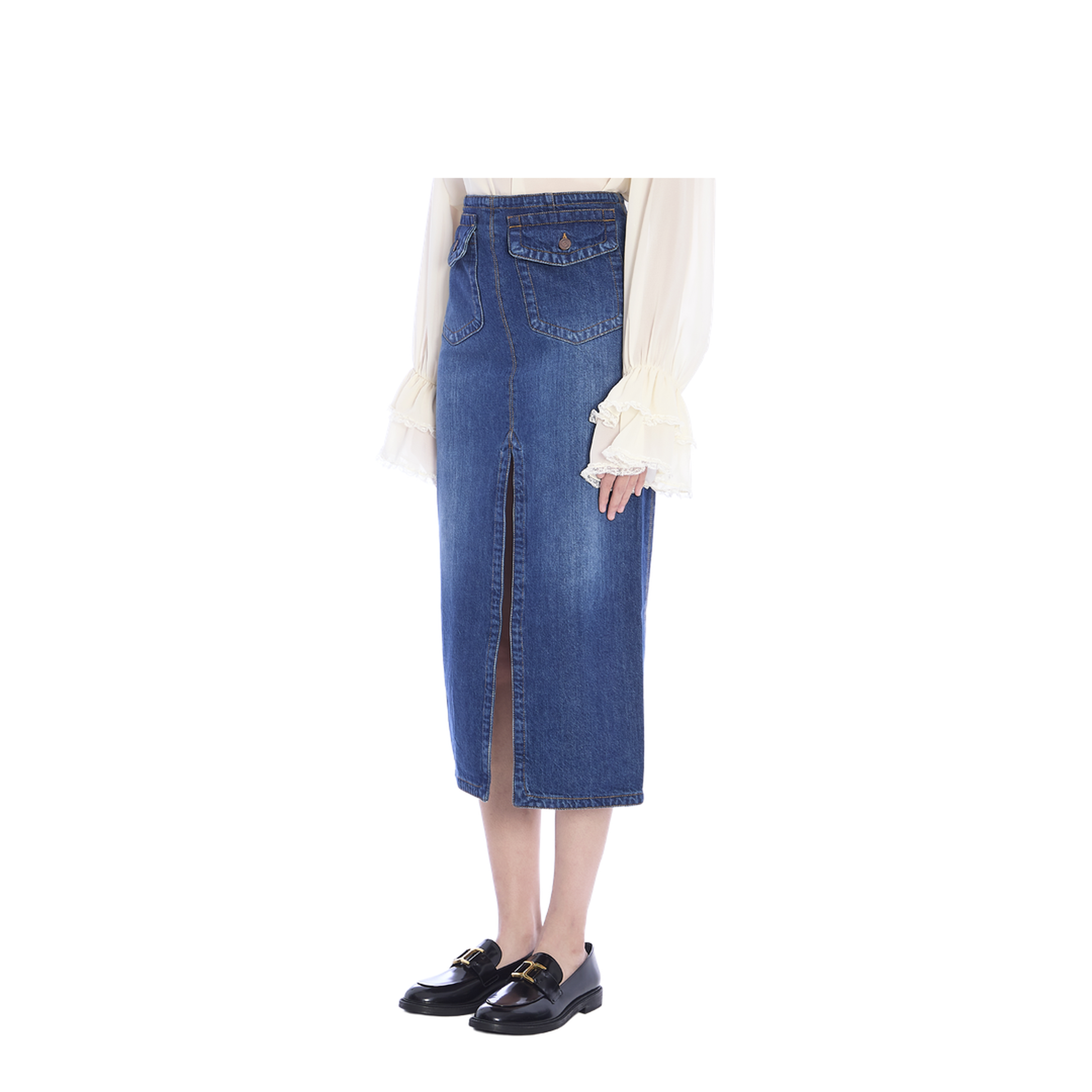 Denim Midi Skirt - Image 2