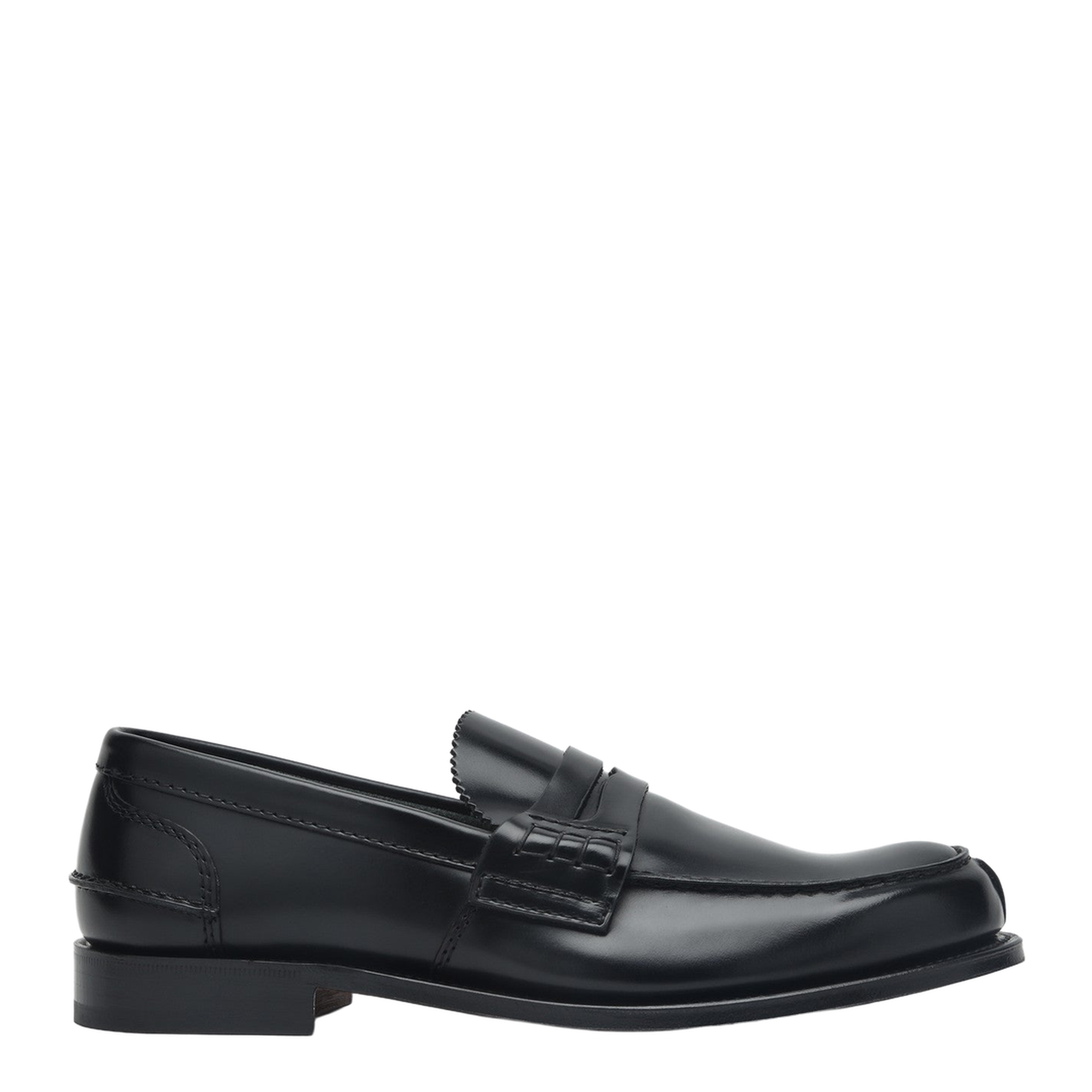 Black Shiny Leather Loafers - Image 1