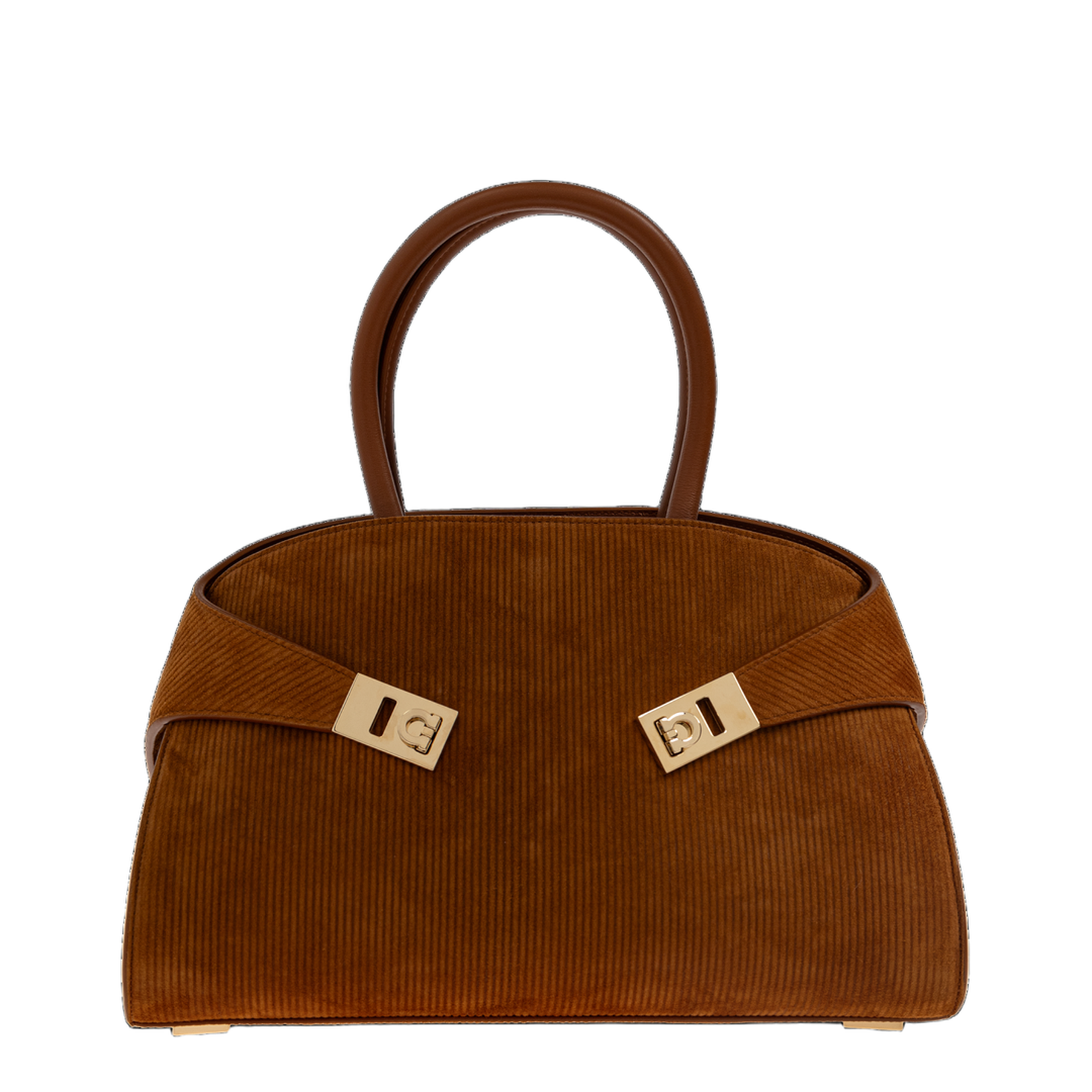 Hug Medium Calfskin Suede Handbag - Naturale - Image 1