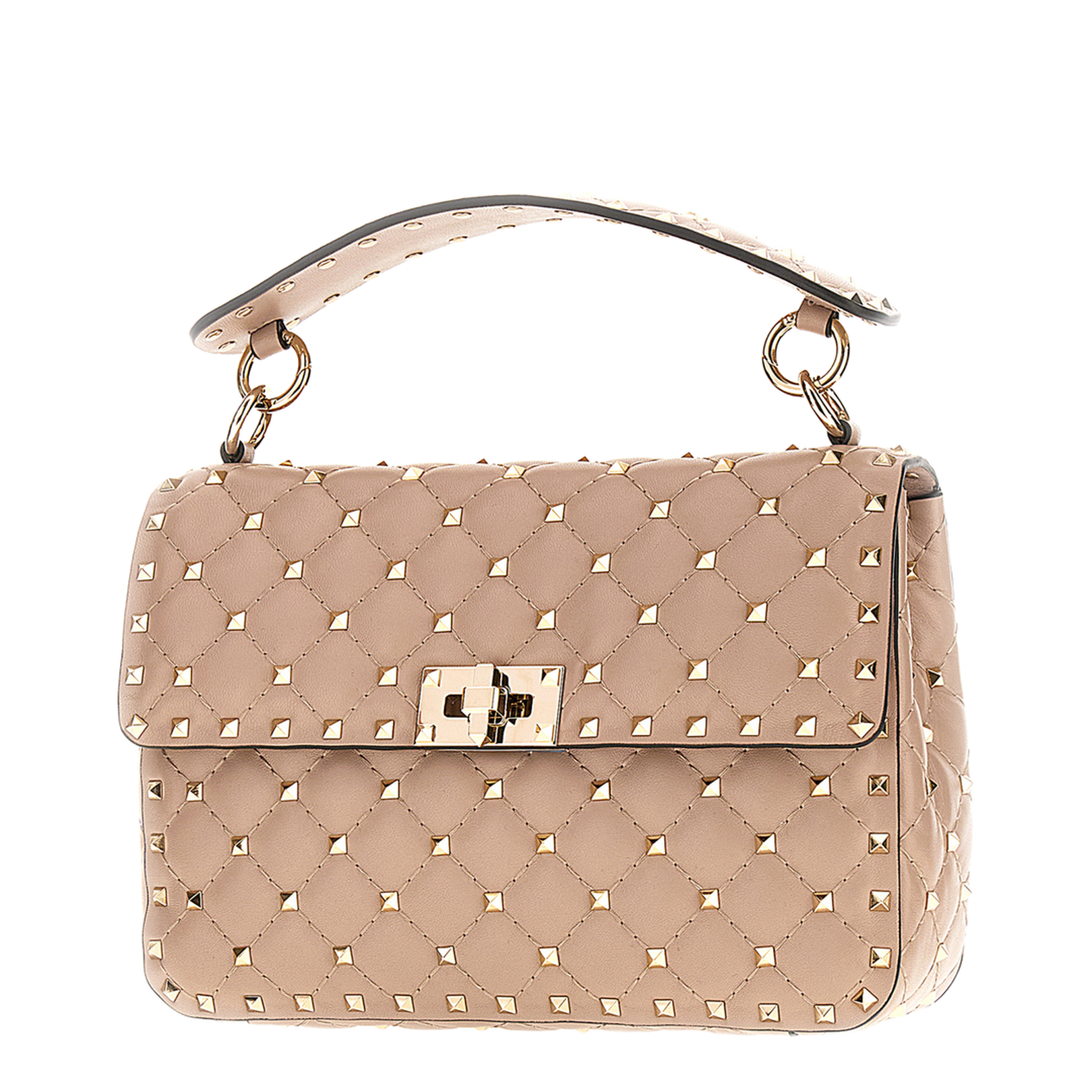 Antique Pink Nappa Leather Medium Rockstud Spike Handbag - Image 2