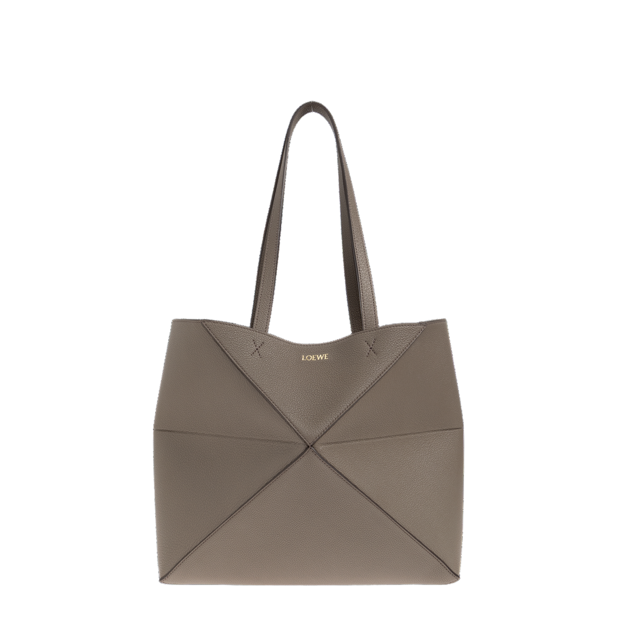 Puzzle Medium Horizontal Calfskin Tote - Taupe - Image 1