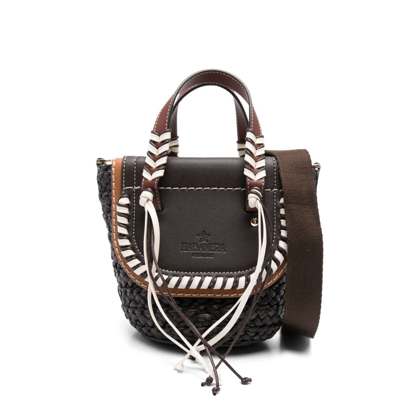 Habanera Mini Raffia Bucket Bag - Ebony - Image 1