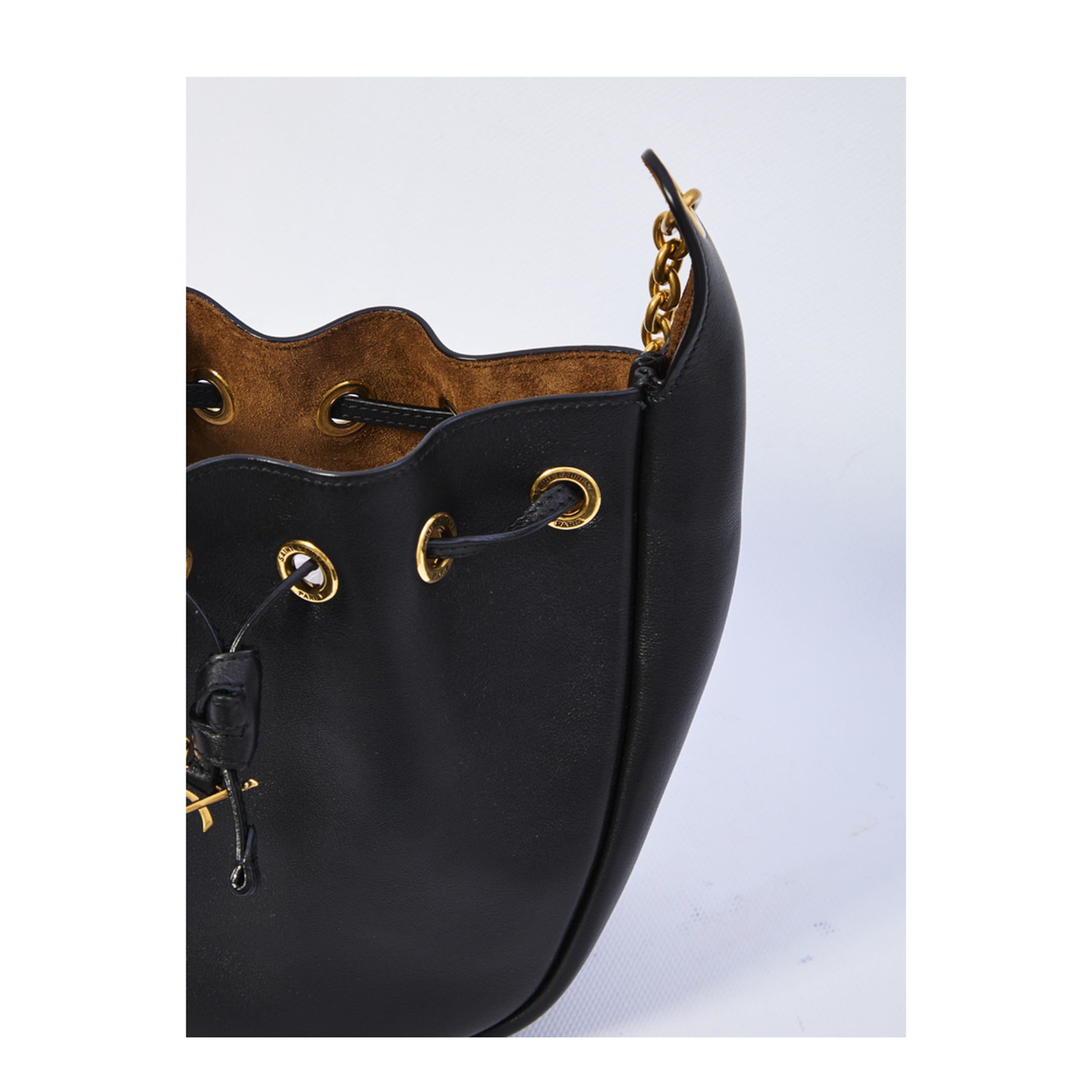 Supple Medium Leather Bucket Bags - Black - Image 4