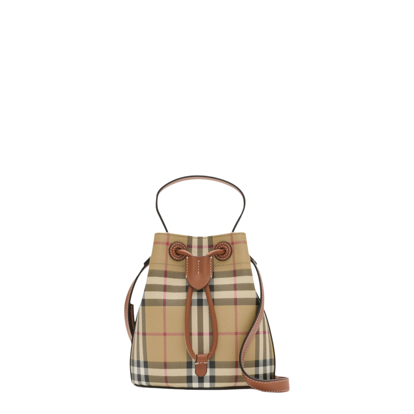 Mini Check Bucket Bag - Image 1