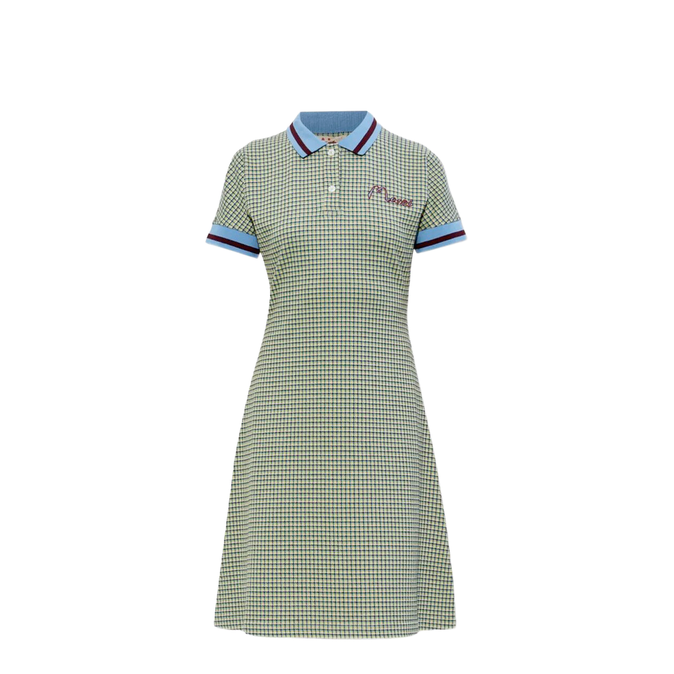 Polo-Collar Check Mini Dress - Image 1