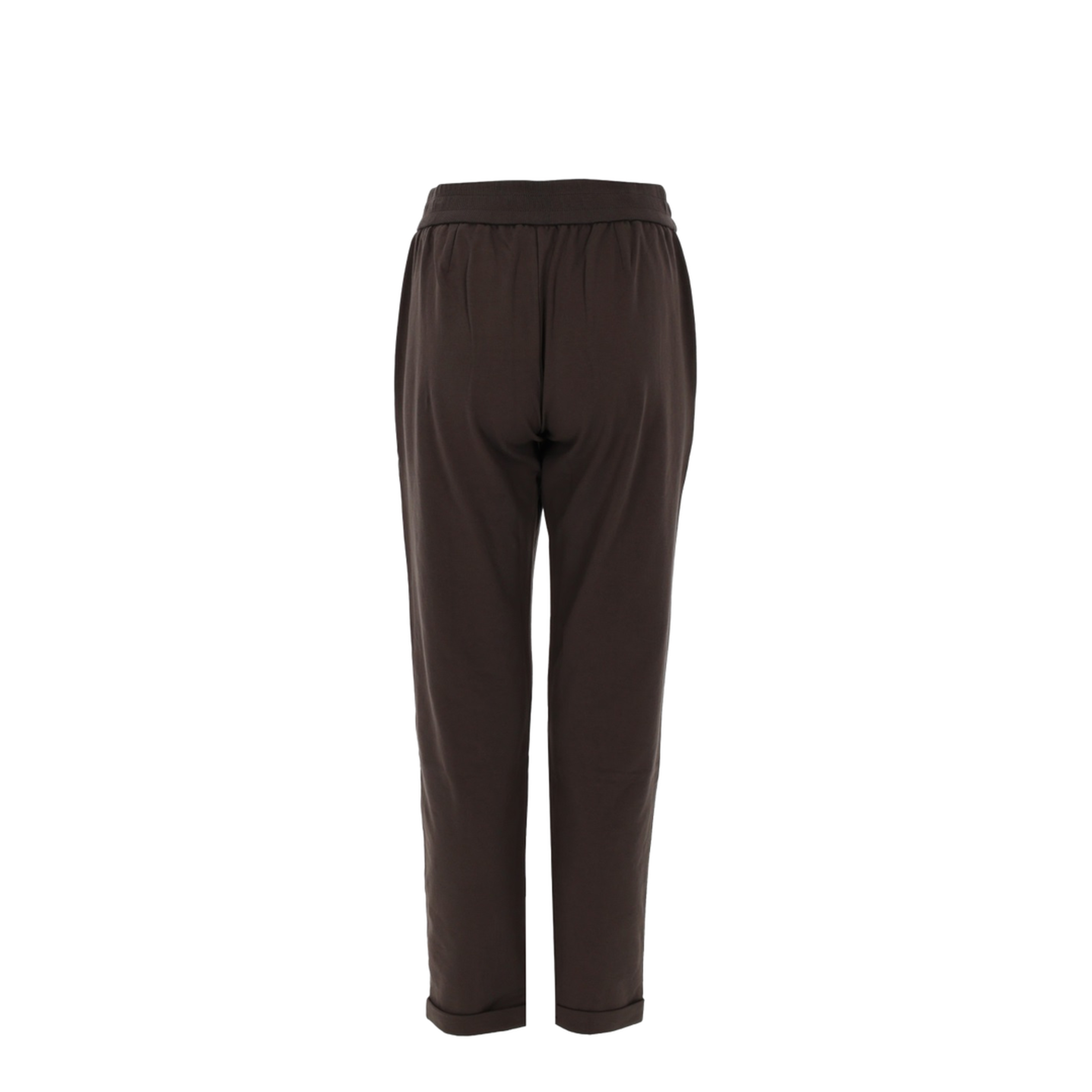 Cotton Drawstring Trousers - Brown - Image 3