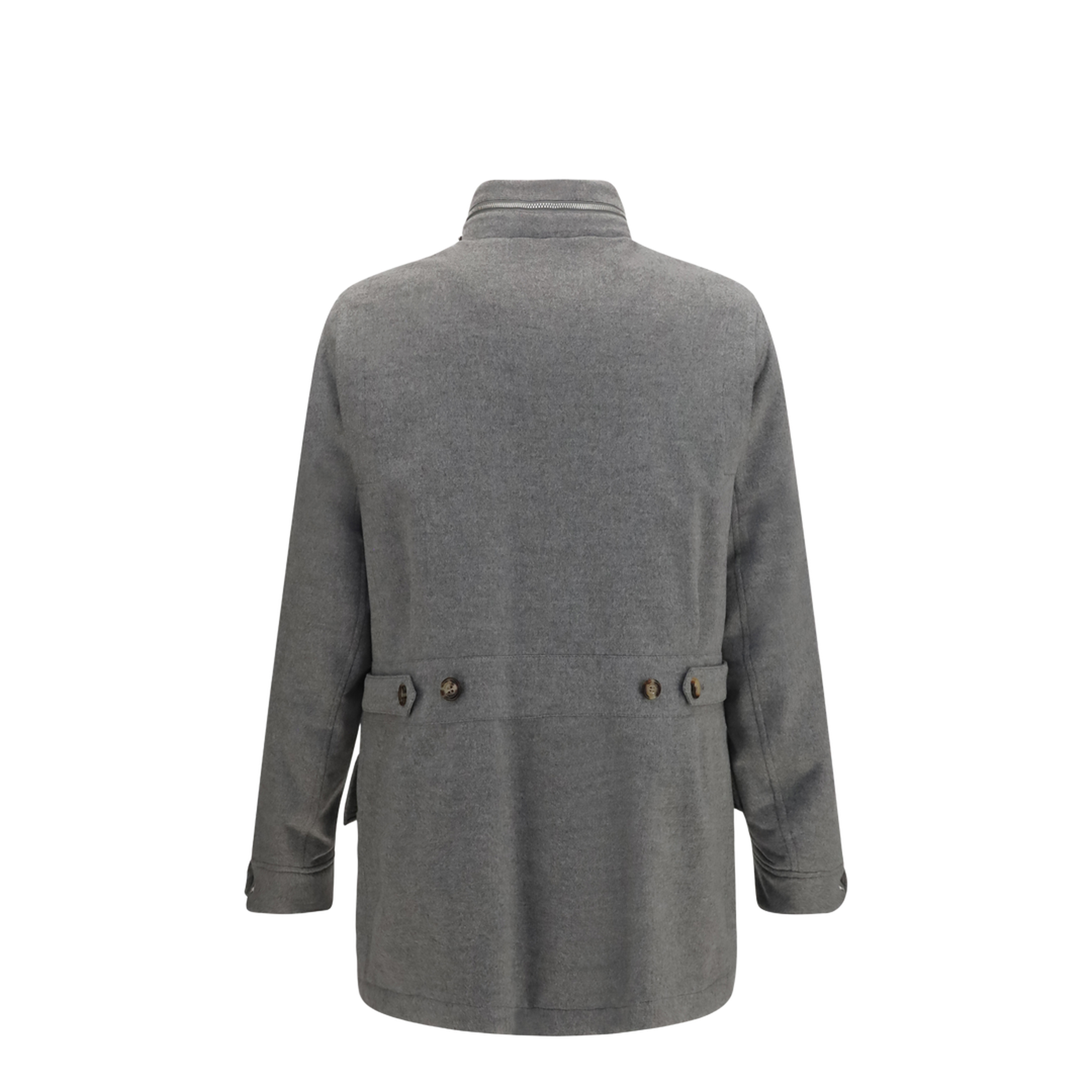 Cashmere Jacket with Zip and Buttons - Image 2