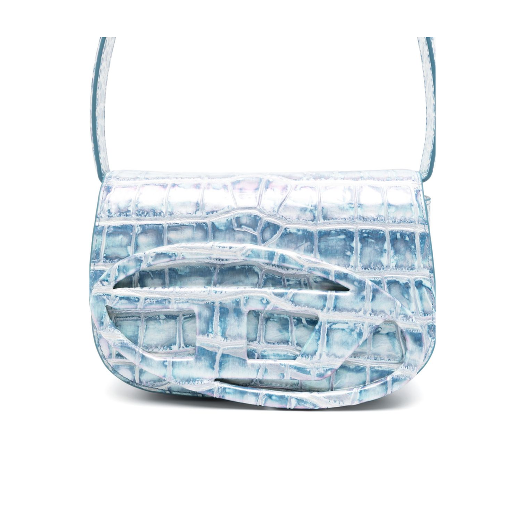 1DR Shoulder Bag Medium Polyurethane - Clear Blue - Image 2